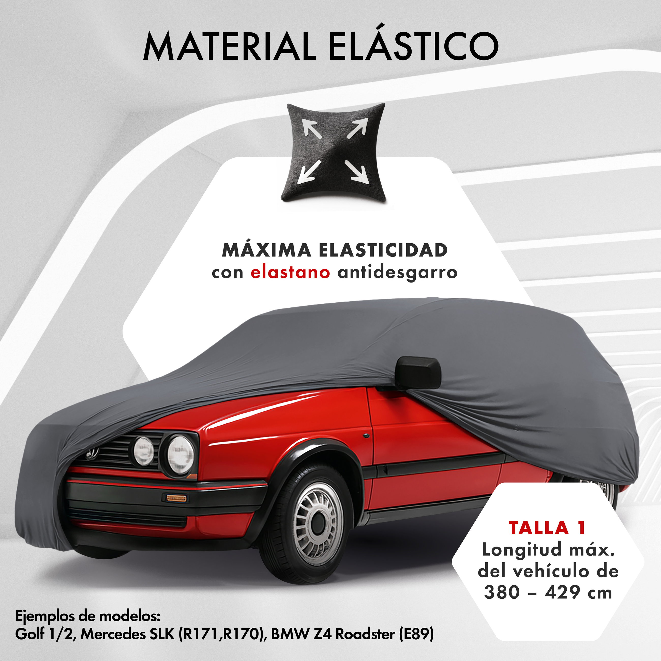 Funda de coche interior Stretch Plus, cubierta protectora de coche talla 1 coche antracita