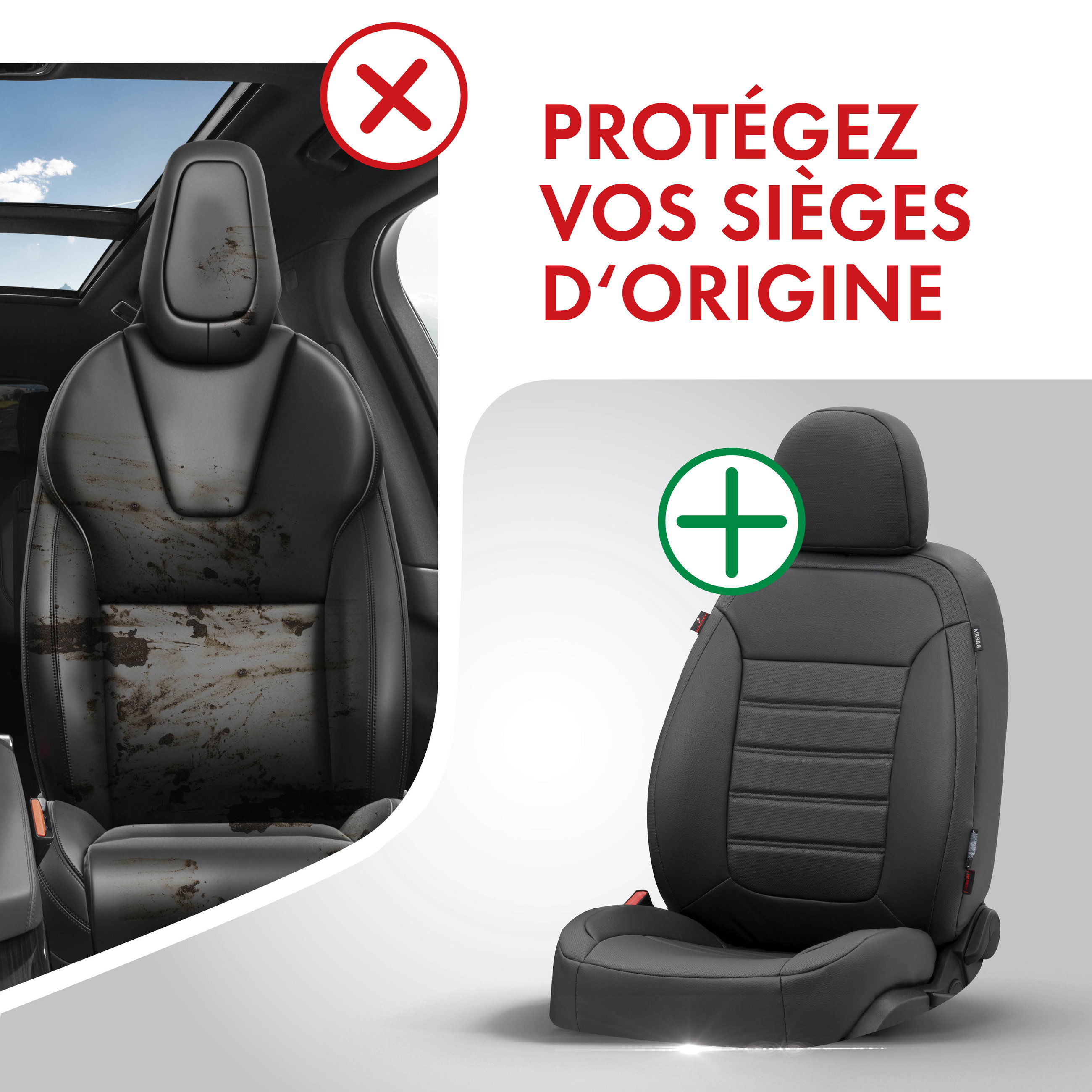 Housse de siège Robusto pour Nissan Juke (F15) 06/2010-auj., 2 housses de siège pour les sièges normaux