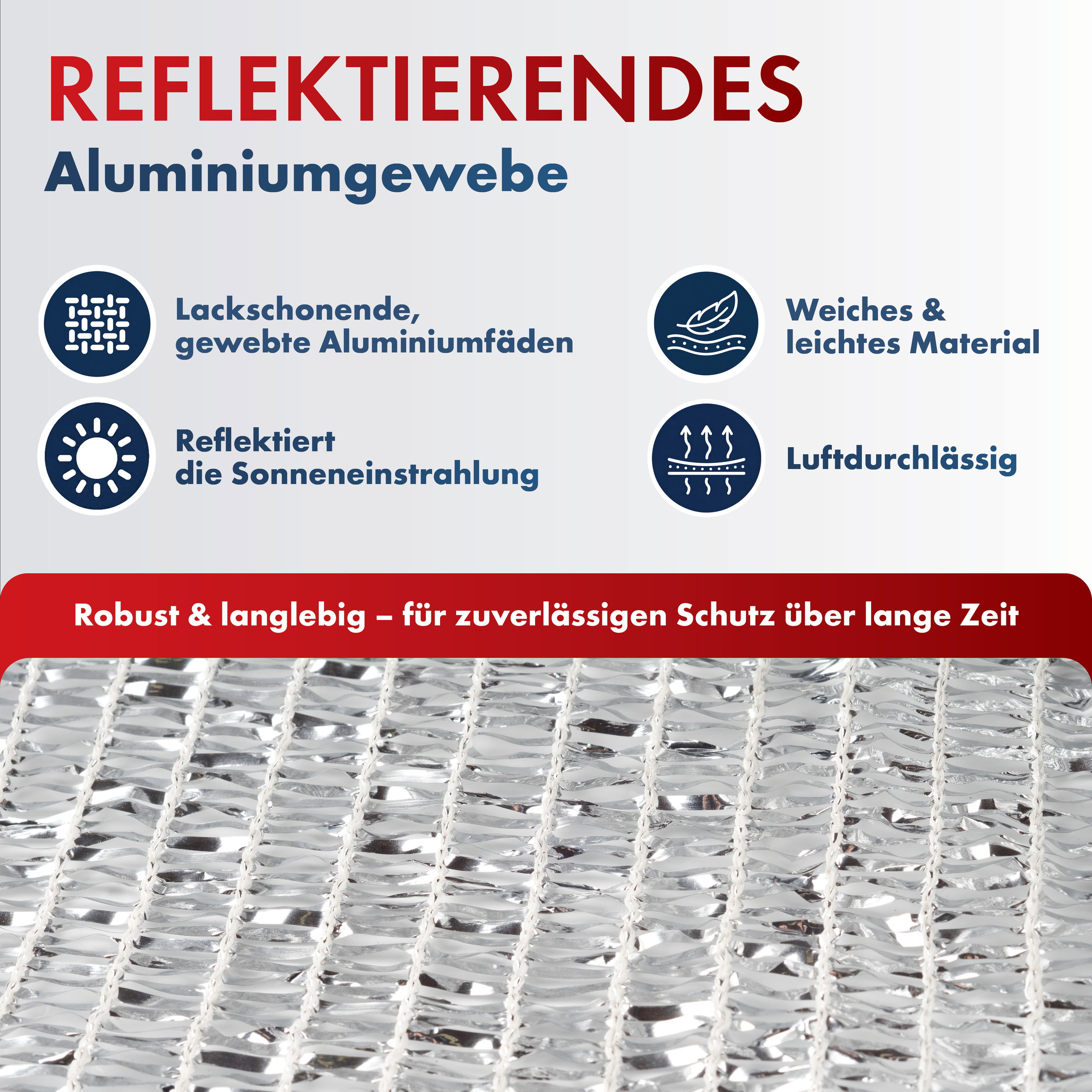 Sonnenschutznetz Stay Cool, Schattennetz Auto (bis zu 20 °C kühler), Sonnenschutz für Hund mit UV-Schutz, Sonnensegel, PKW-Schattenspender silber 4x6m