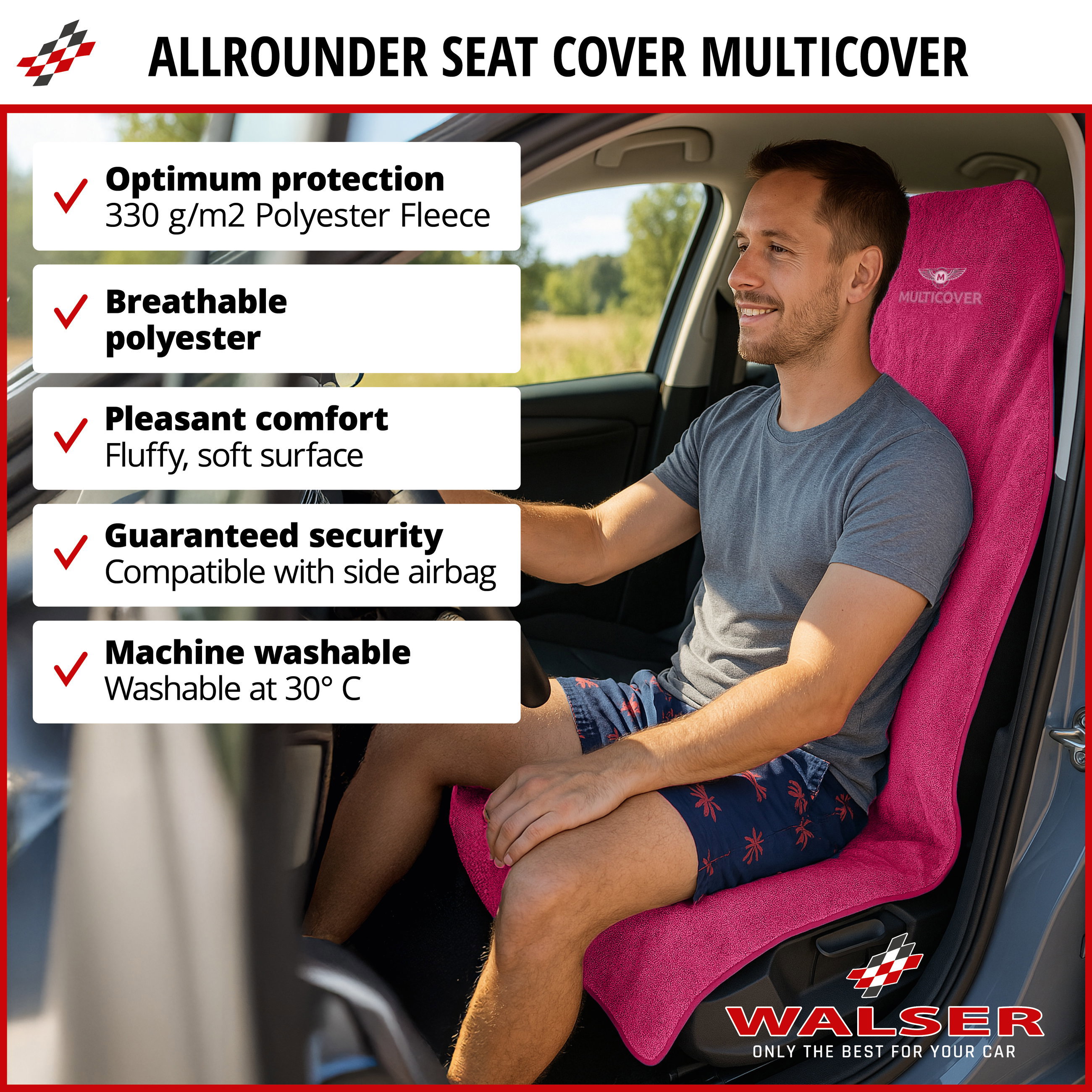 Car Seat cover Multicover pink, 1 piece