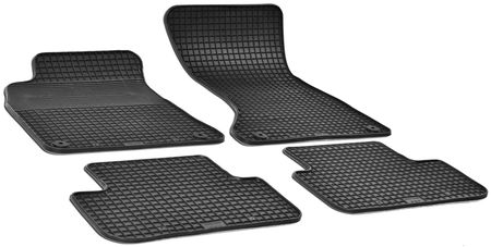 Vloermatten voor Audi A4 B6 en B7 vanaf 2001 tot 2008, precies passend, antislip, hakbeschermers van versterkt rubber, bevestigingsknoppen