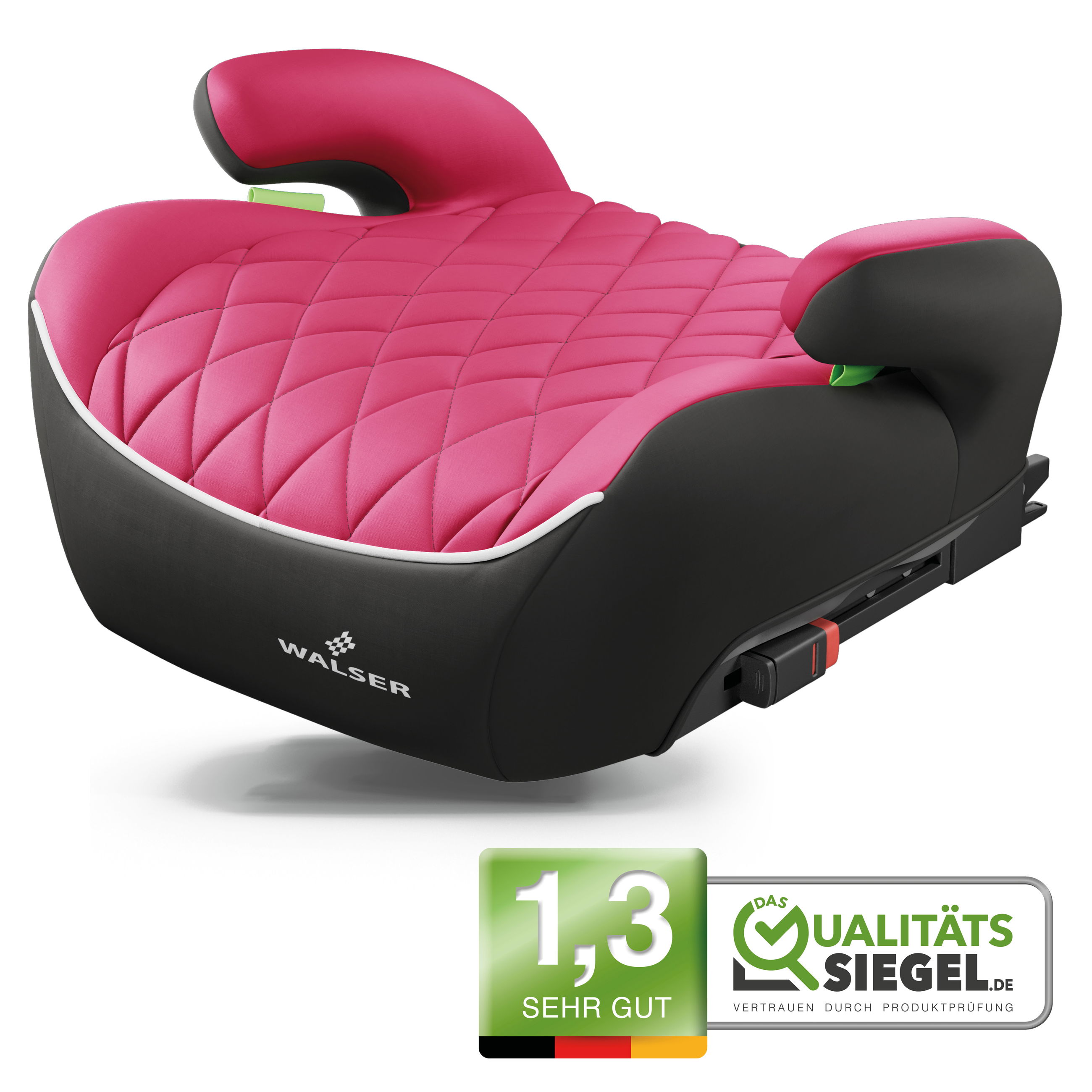 Booster Seat Andy ISOFIX, Premium booster seat car ECE R 129 tested, child seat black/pink Booster Seat Andy ISOFIX, Premium booster seat car ECE R 129 tested, child seat black/pink