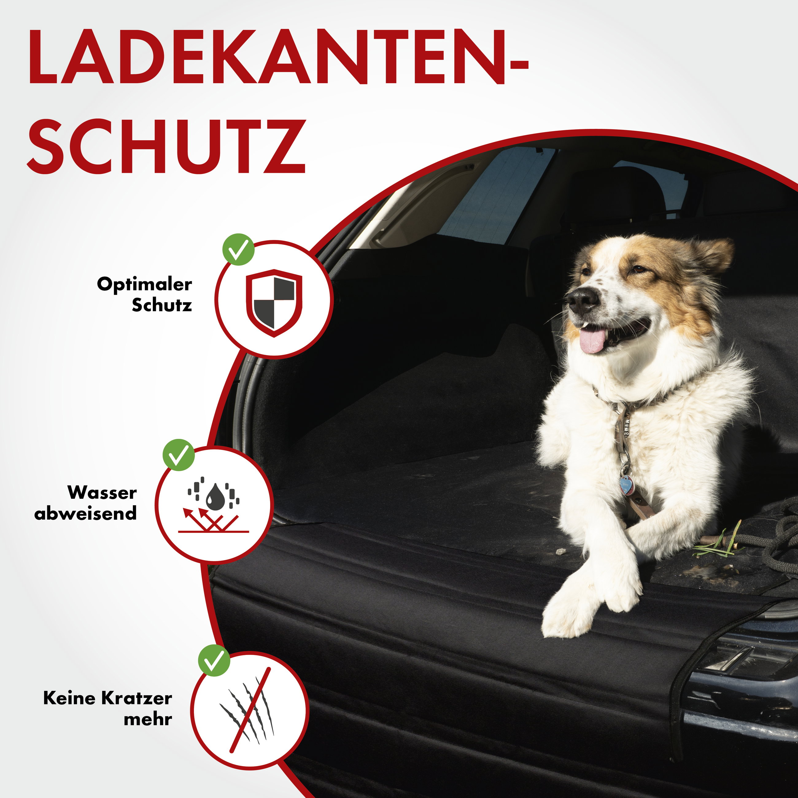 Kofferraum-Ladekantenschutz, Auto-Stoßstangenschutz, Hunde-Kratzschutz schwarz