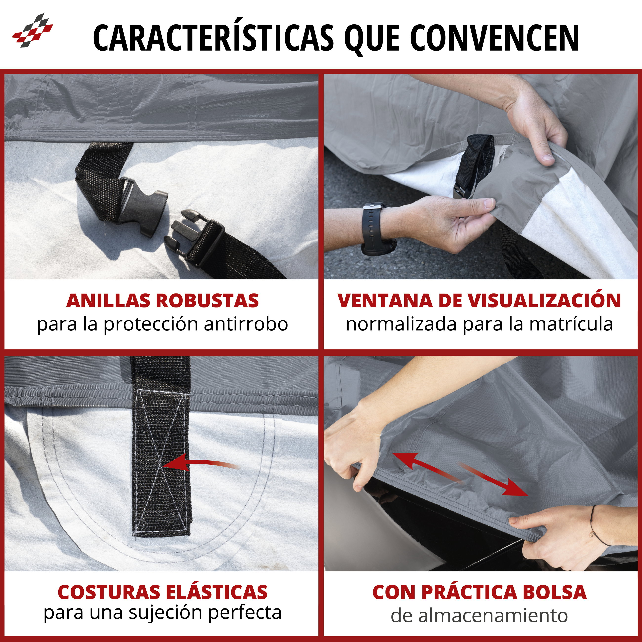 Cubierta protectora de coche All Weather Plus, funda de coche premium funda integral talla 2 coche, funda para coche gris