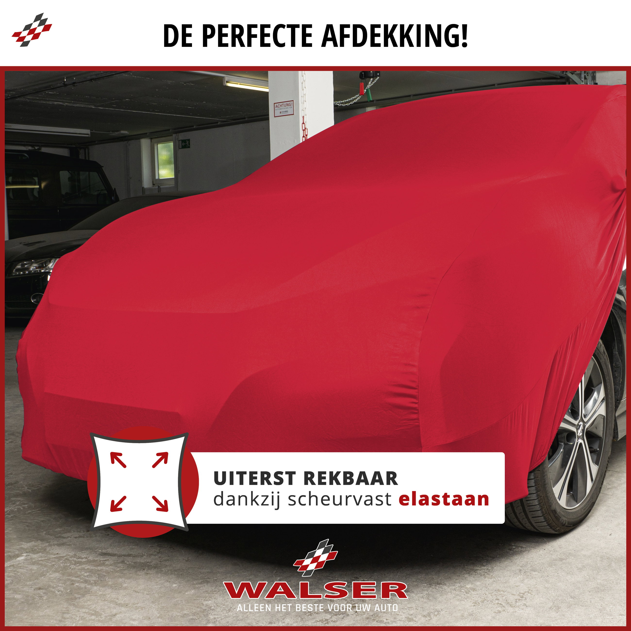 Autodekzeil Indoor Stretch Plus, autodekzeil maat 1 auto rood