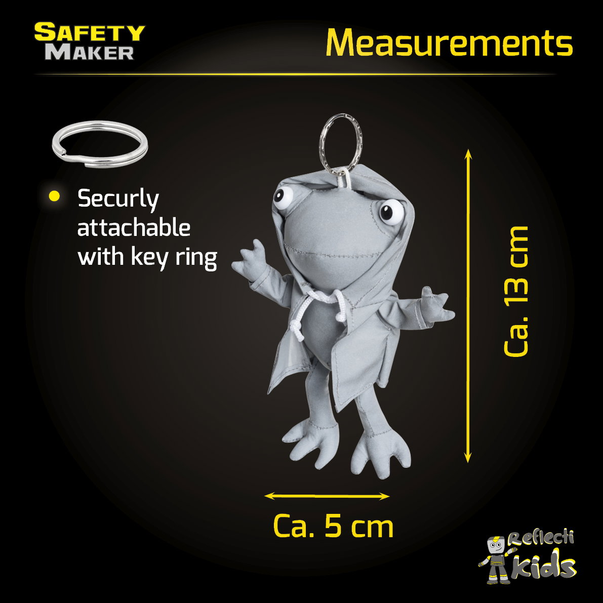 Pendentif souple Safety Maker Pendentif argent réfléchissant Froggy