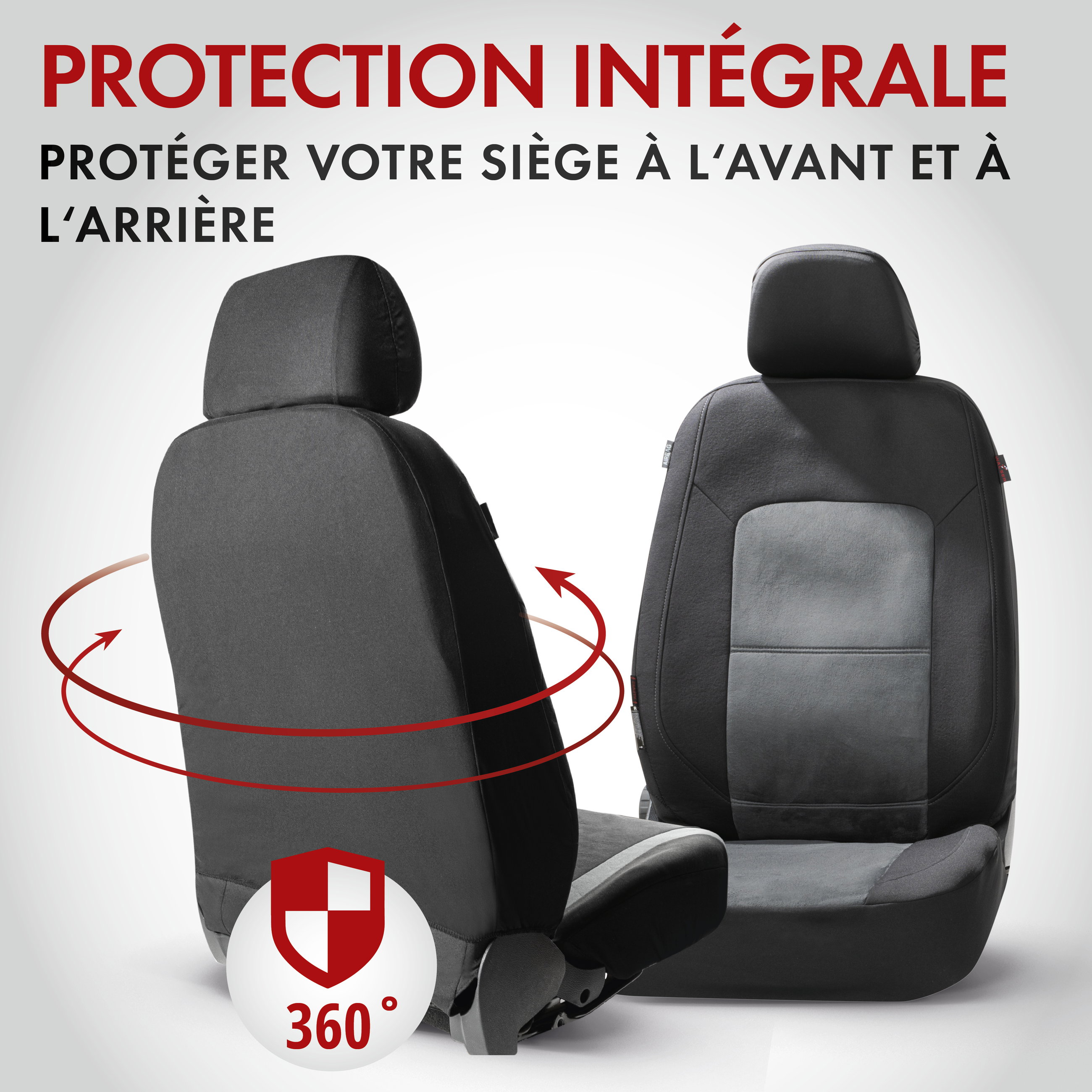 ZIPP IT Premium Housse de sièges Ellington complet avec système de fermeture éclair noir/gris