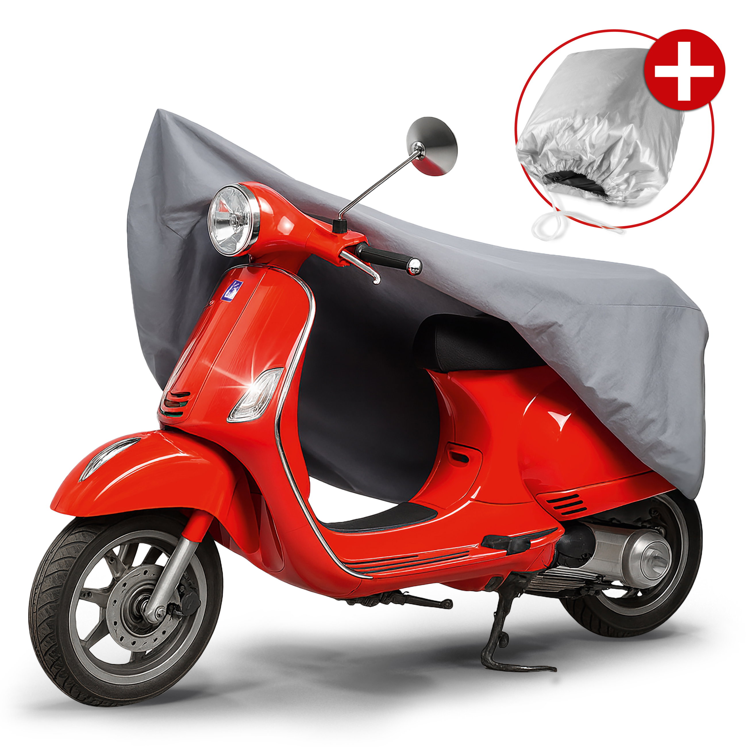 Premium motorcykelskydd S, Vespa-skydd av robust PVC, motorcykelgarage vattentät - 185x90x110 cm grå