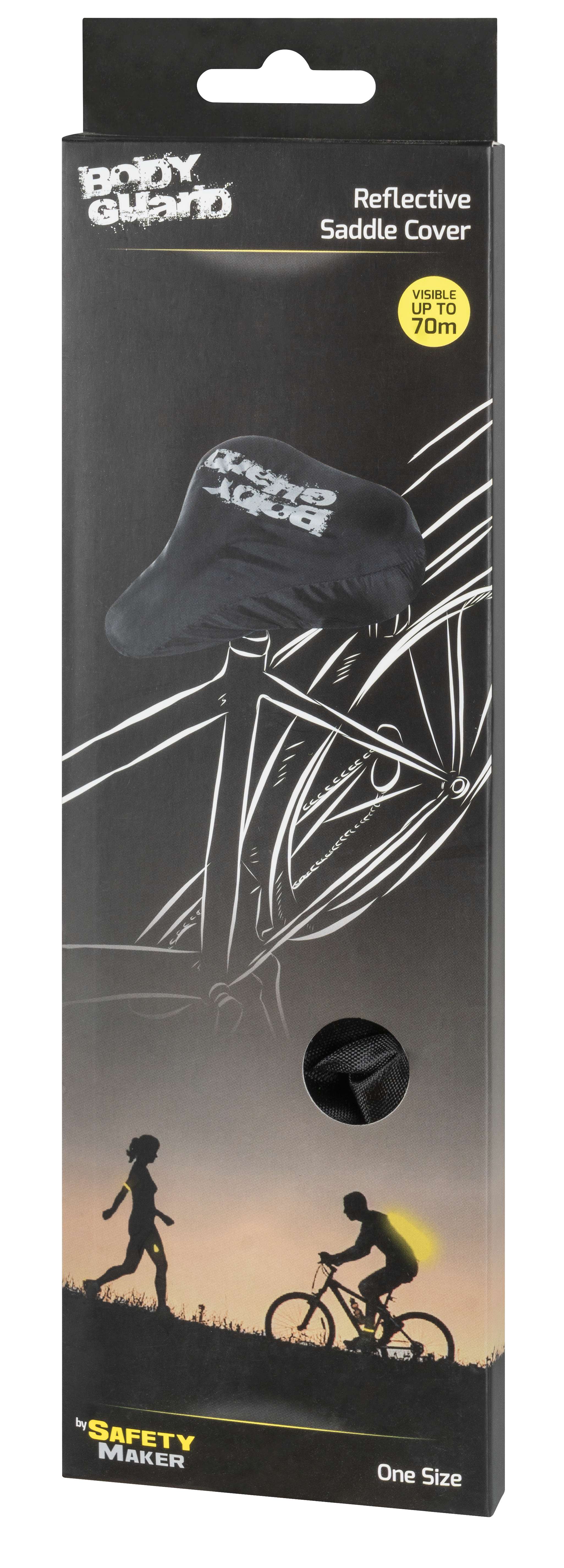 Safety Maker 44596 Fiets zadel bescherming waterdicht, zadelhoes, zadelhoes, fiets zadelhoes, zadel bescherming zwart reflecterend