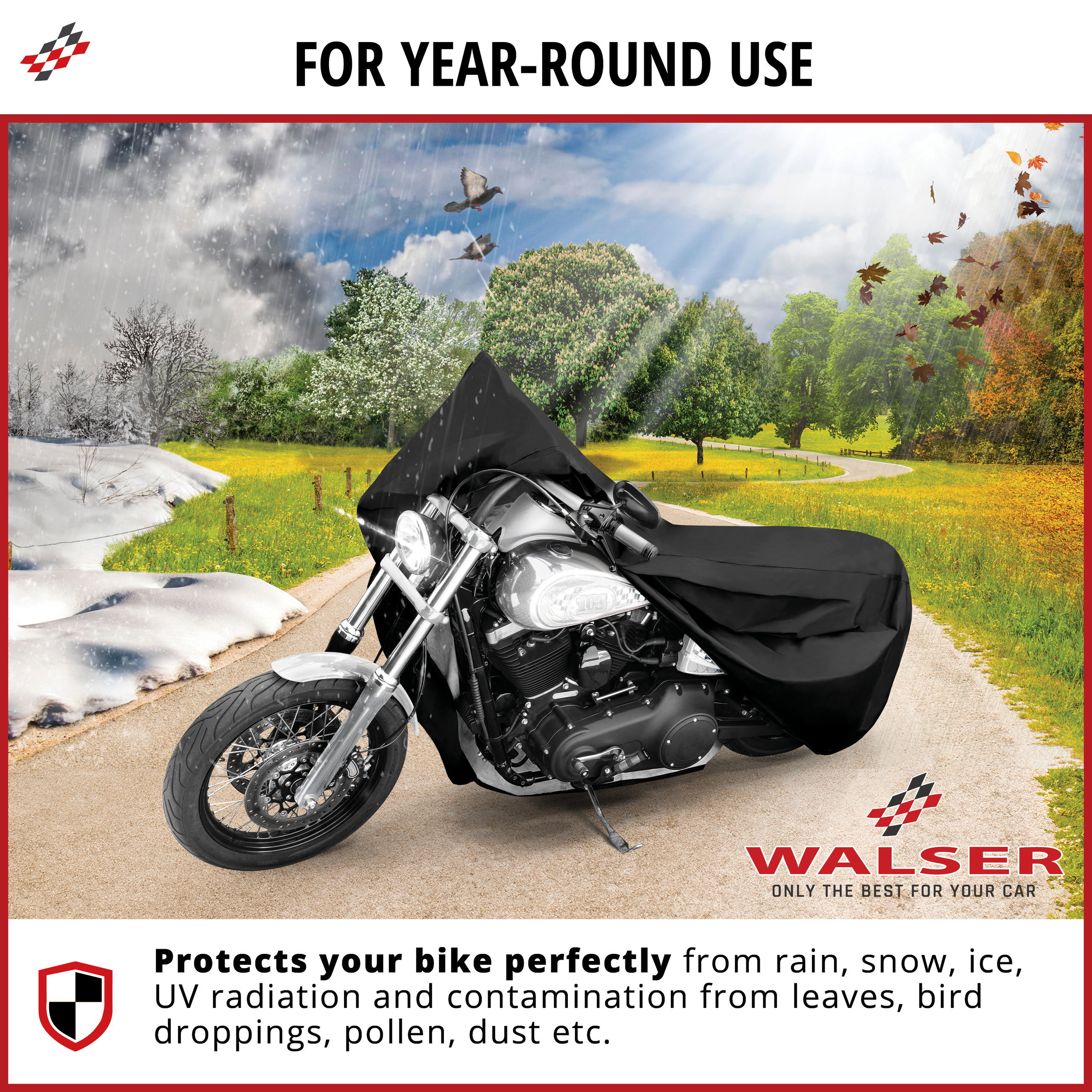 Motorcycle cover All Weather L, Motorcycle cover, Waterproof motorcycle garage - 250x100x130 cm black