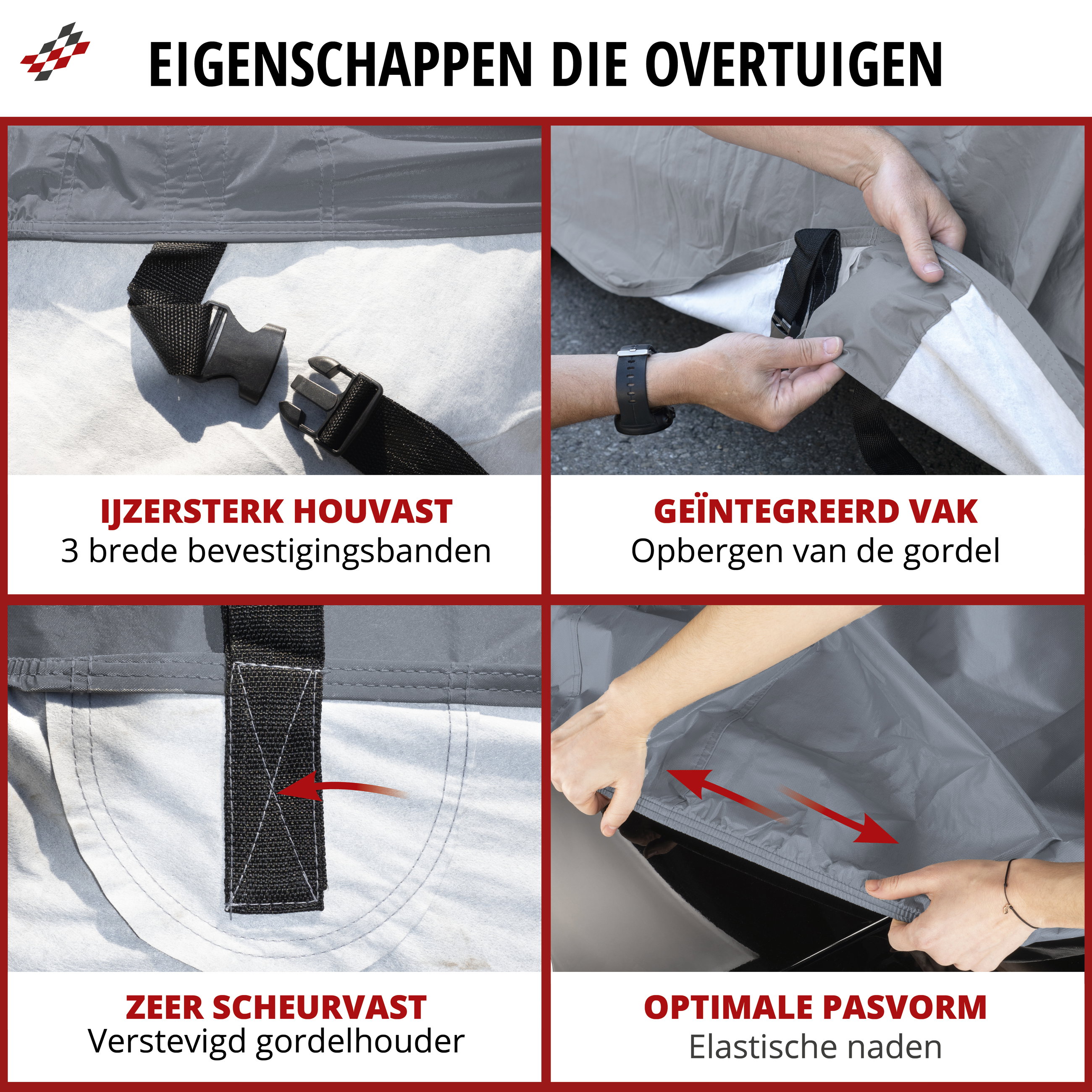 Premium Dekzeil voor auto All Weather Plus, autozeil volledige garage Maat 1 Auto grijs
