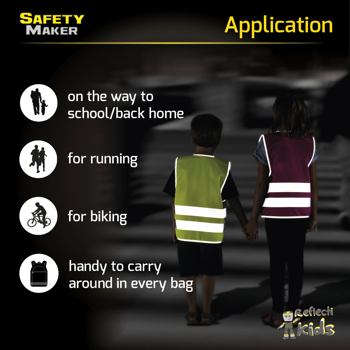 Safety vest 7-14 years yellow