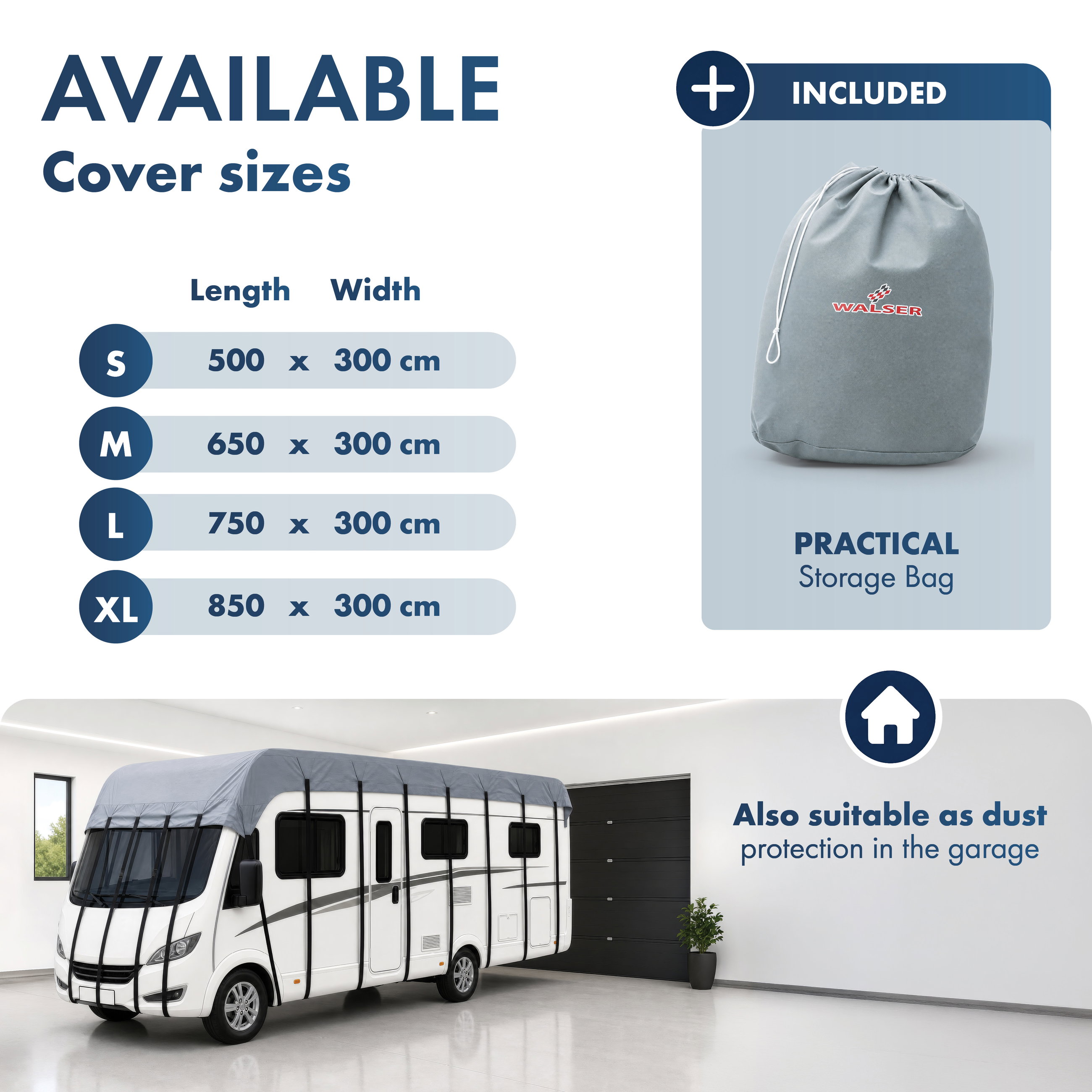Caravan Dachabdeckung 500x300cm grau