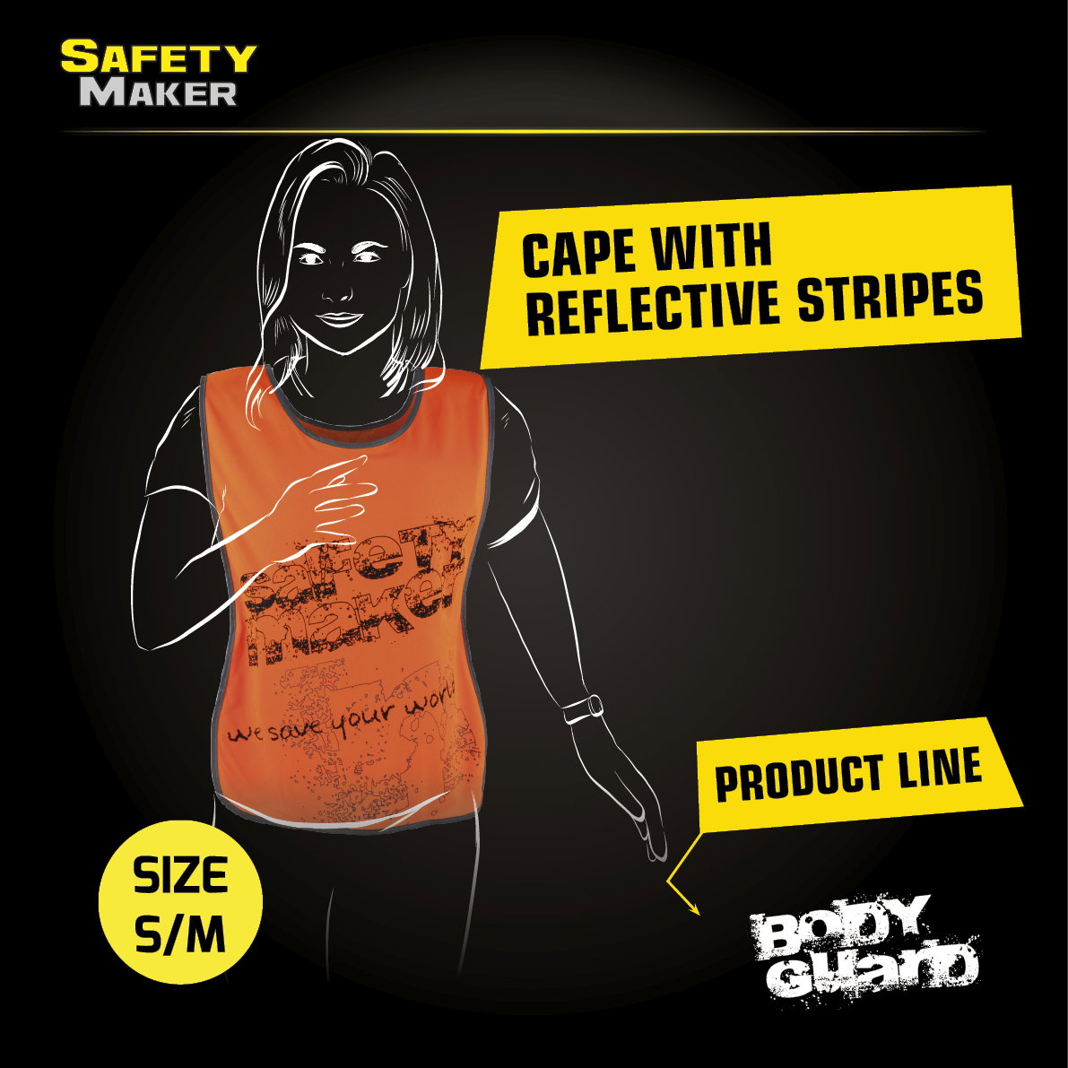 Fritidsvest med reflekterende designelementer S-M orange