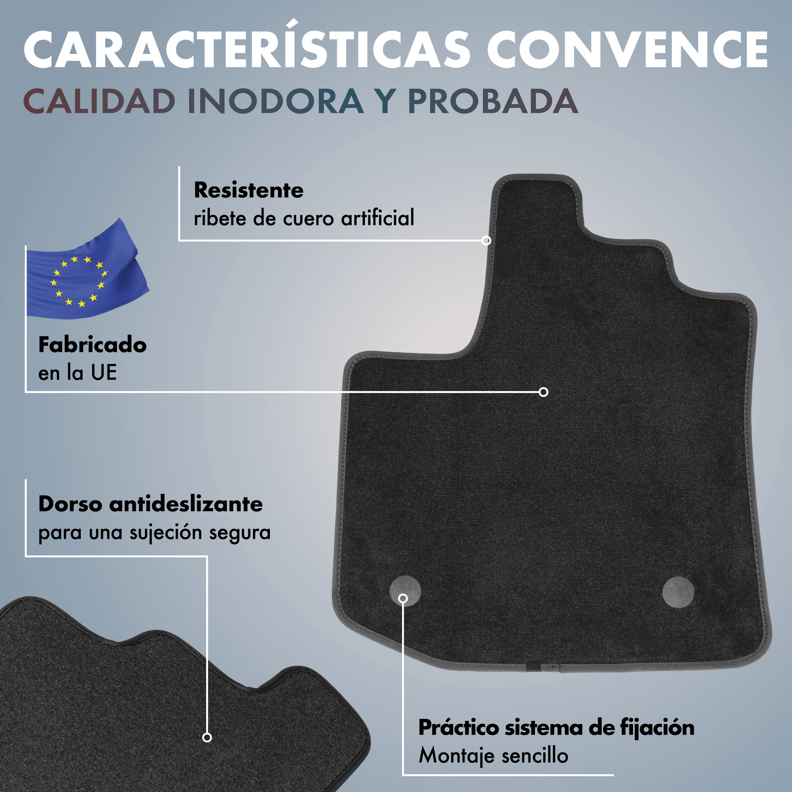 Dekoration für Zuhause, Kleidung, Weste, Kissen, Dekoration für Zuhause, Kissen, Kleidung, Weste, antideslizante, car floor mat, carpet mat, resistente, rug floor, fußmatte, bodenmatte, auto zubehör, antirutsch matte, EU hergestellt, Fahrerfußmatte, Autof