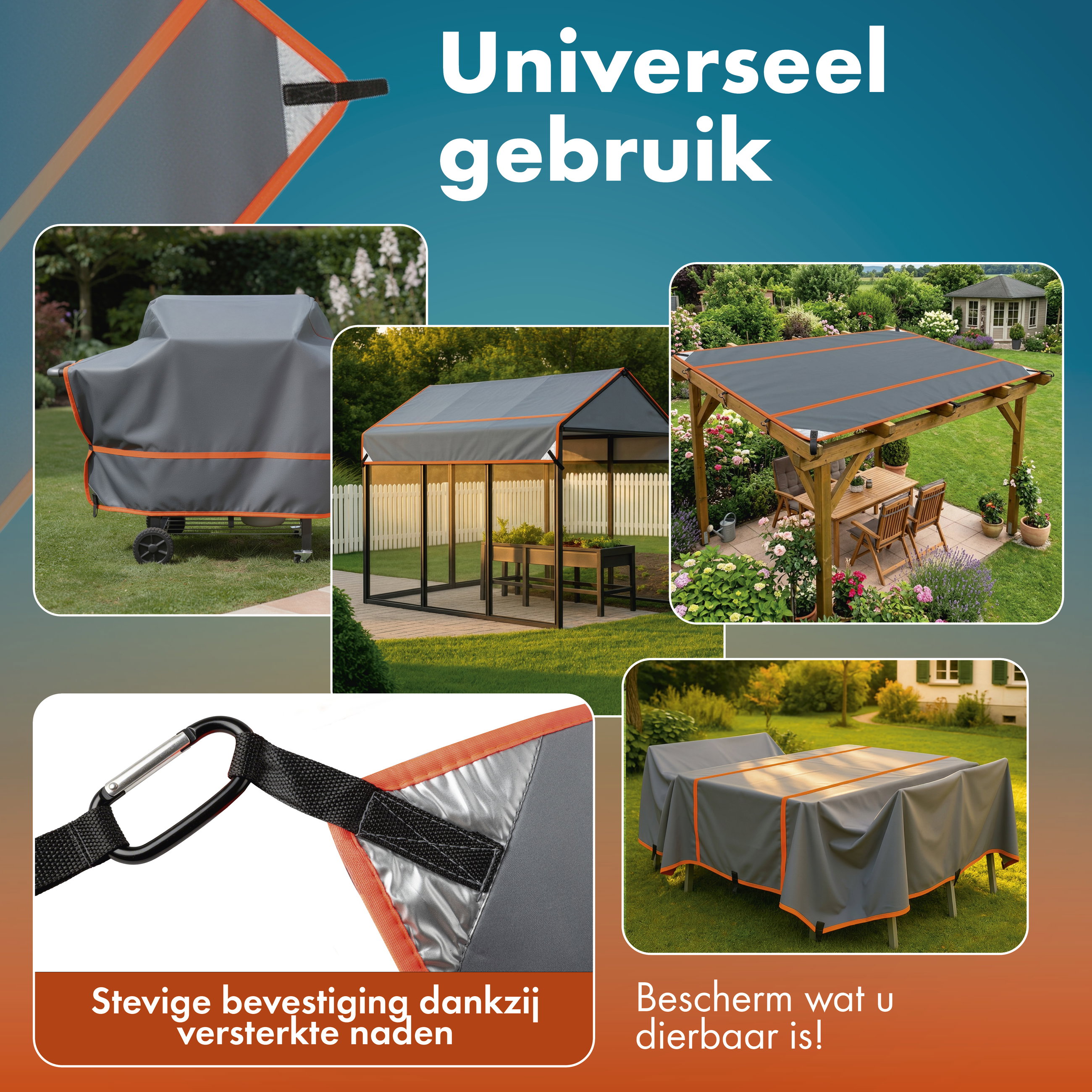 Camper/Caravan Hagelbeschermhoes Perma Protect, Maat L (350 x 290 cm), hagelbescherming tot 1,9 cm, zilver