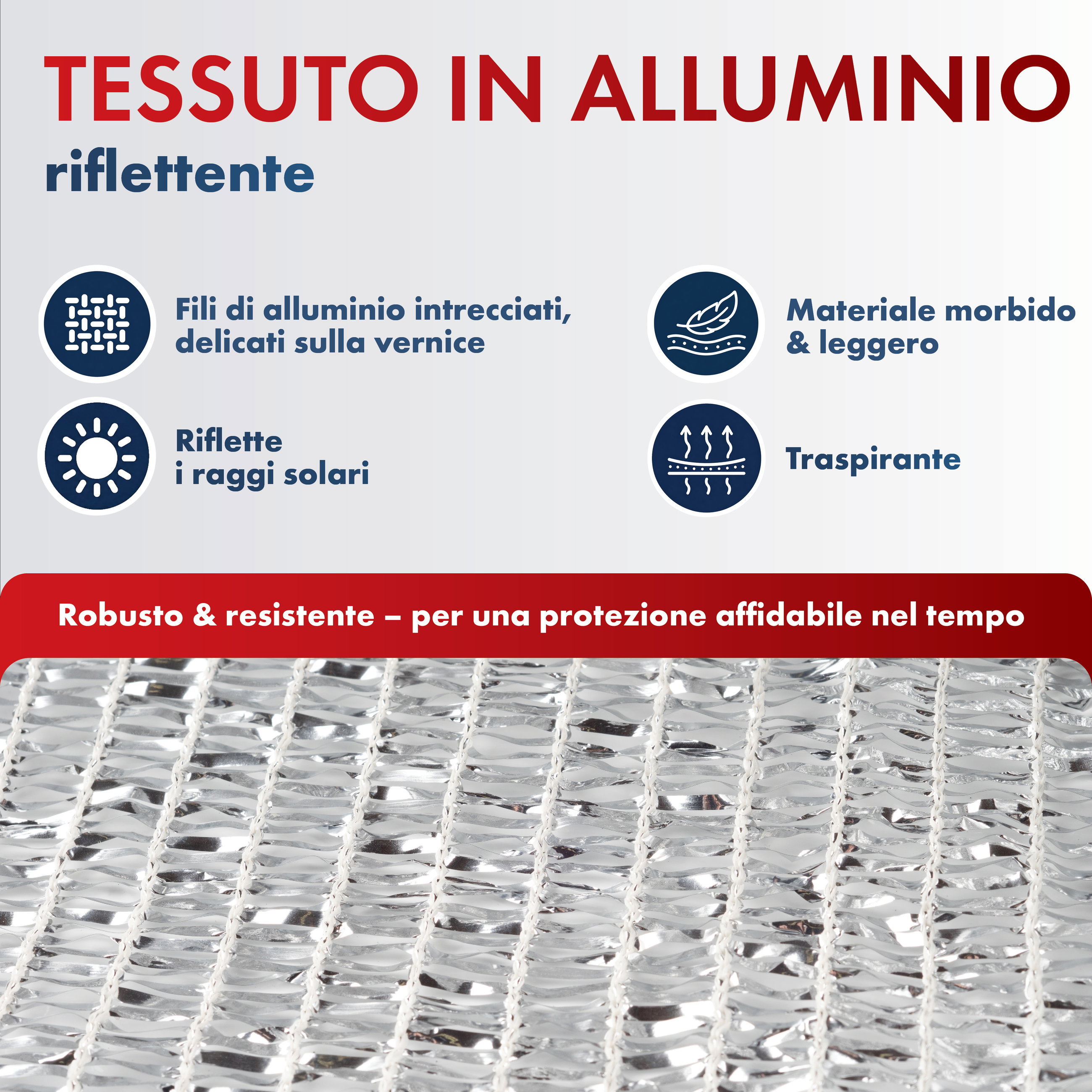 Rete parasole Stay Cool, rete ombreggiante per auto (fino a 20 °C piu fresco), protezione solare per cani con protezione UV, vela ombreggiante, ombreggiatore per auto argento 4x6m