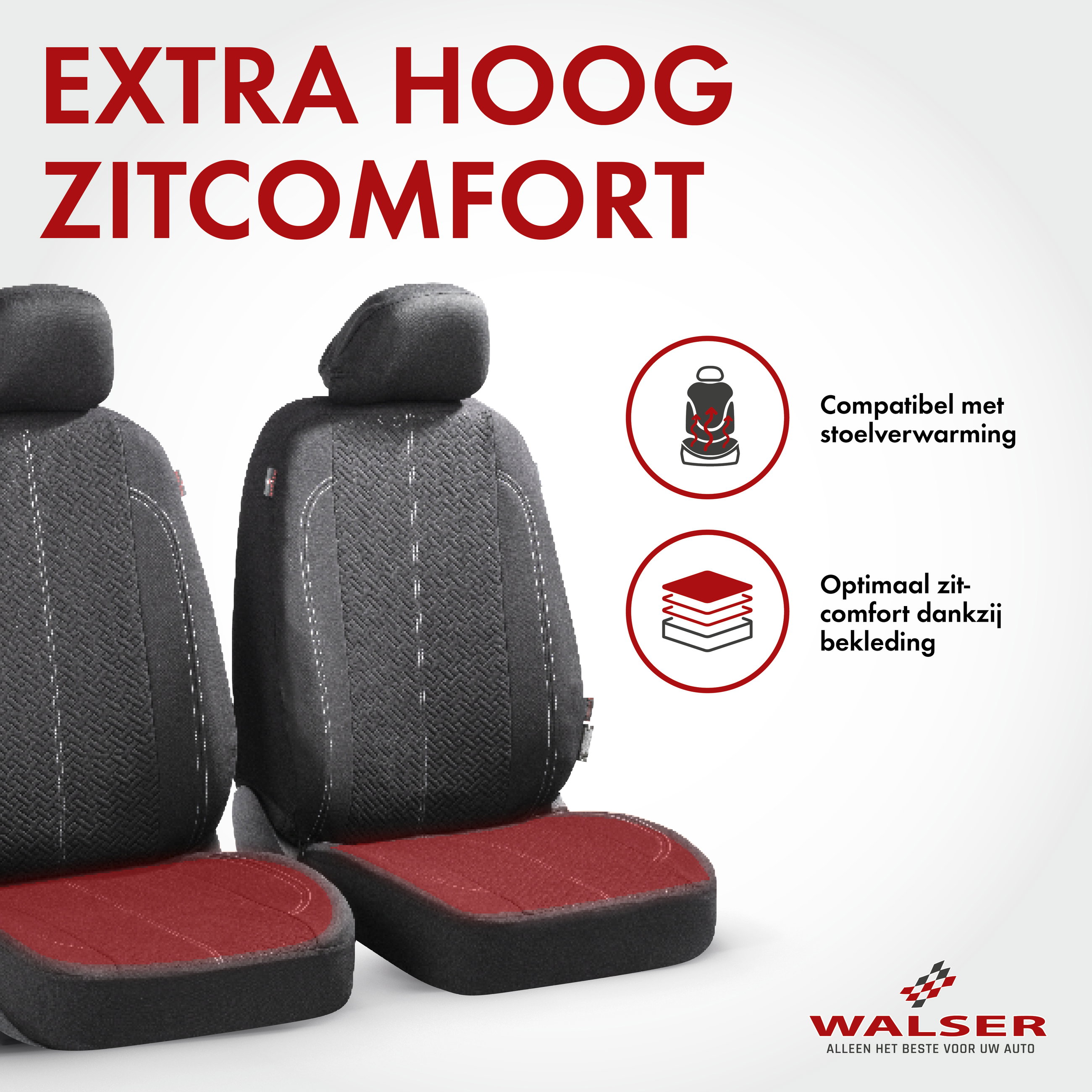 Autostoelbekleding Tratto met Zipper ZIPP-IT, Autostoelhoes set, 2 stoelbeschermer voor voorstoel, 1 stoelbeschermer voor achterbank zwart