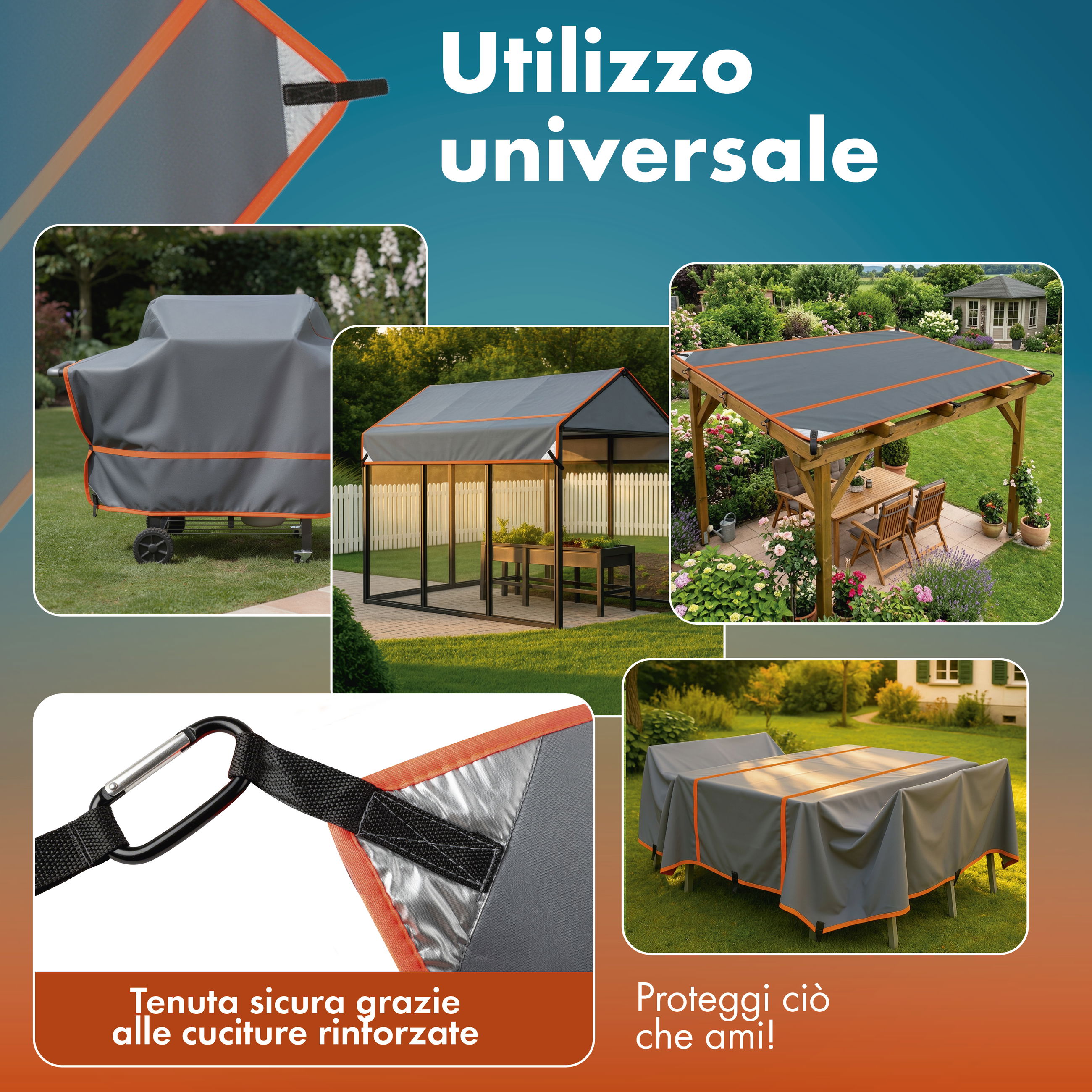 Grillabdeckung, Windschutz, Outdoor, Grill, Abdeckung für Grill, Grillabdeckung, Gartenabdeckung, Robuste Abdeckung, Orange Akzente, Wasserdicht, Gartenabdeckung, Terrassenzelt, Pergola, Abdeckung, Stoffabdeckung