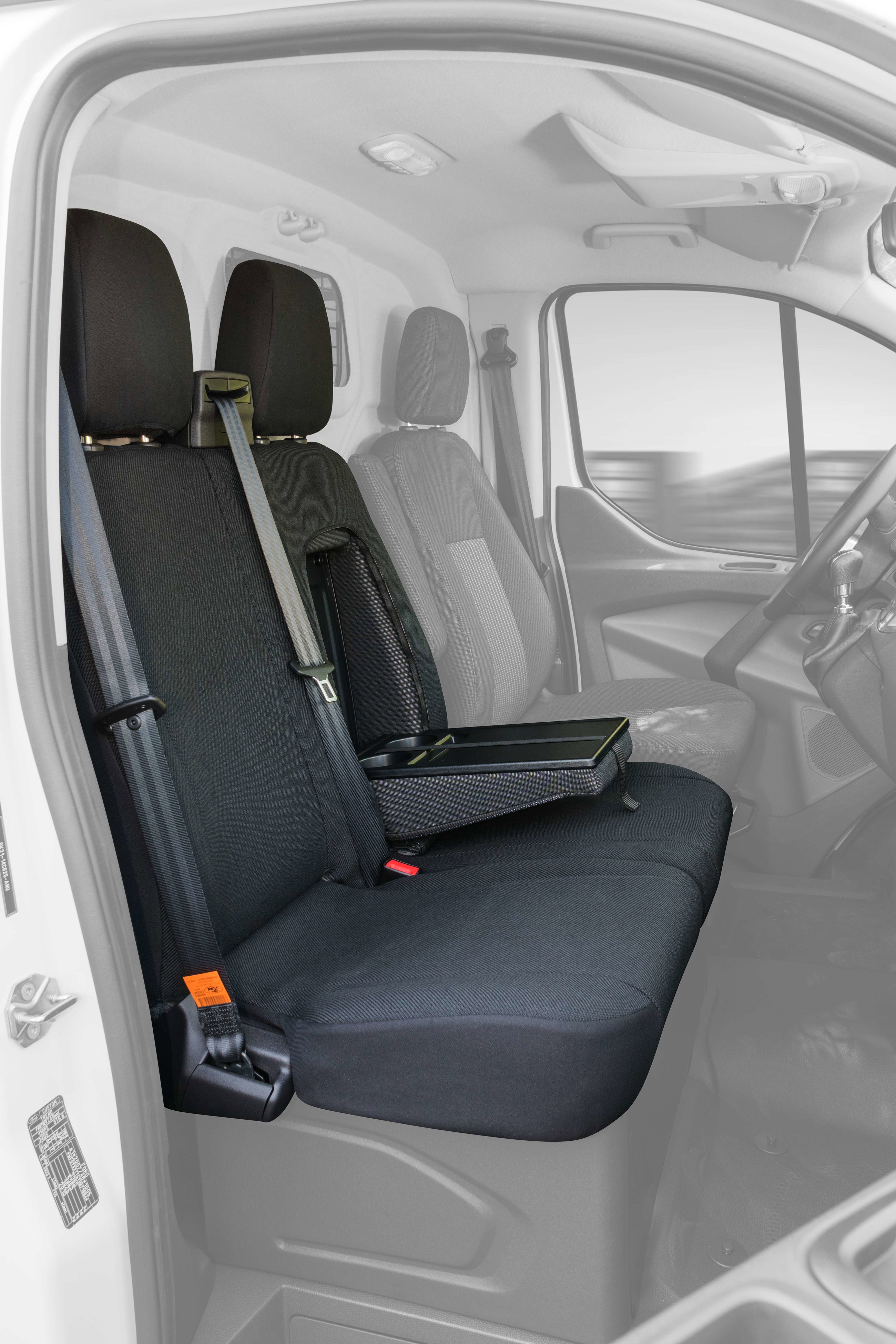 Ford Transit V363/Transit Connect V408 kompatibler Sitzbezug Stoff, passgenau für Doppelbank vorne Sitzbank teilbar, robuste Sitzbezüge Transporter/Van anthrazit