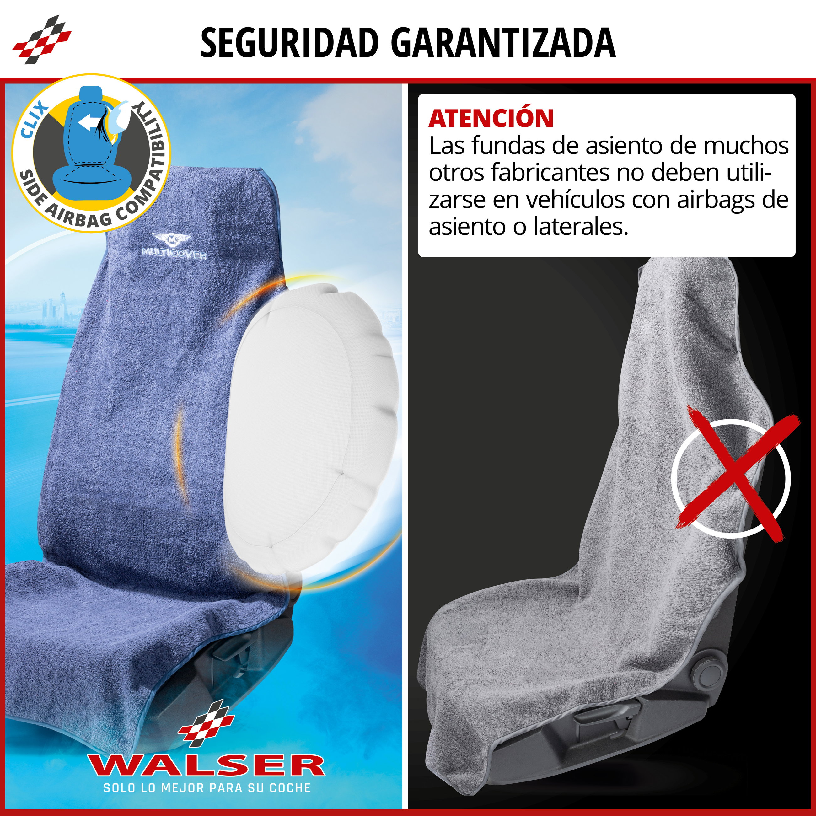 Coche-protector de asiento Multicover, coche-cojín de asiento lavable marineblau, 1 pieza