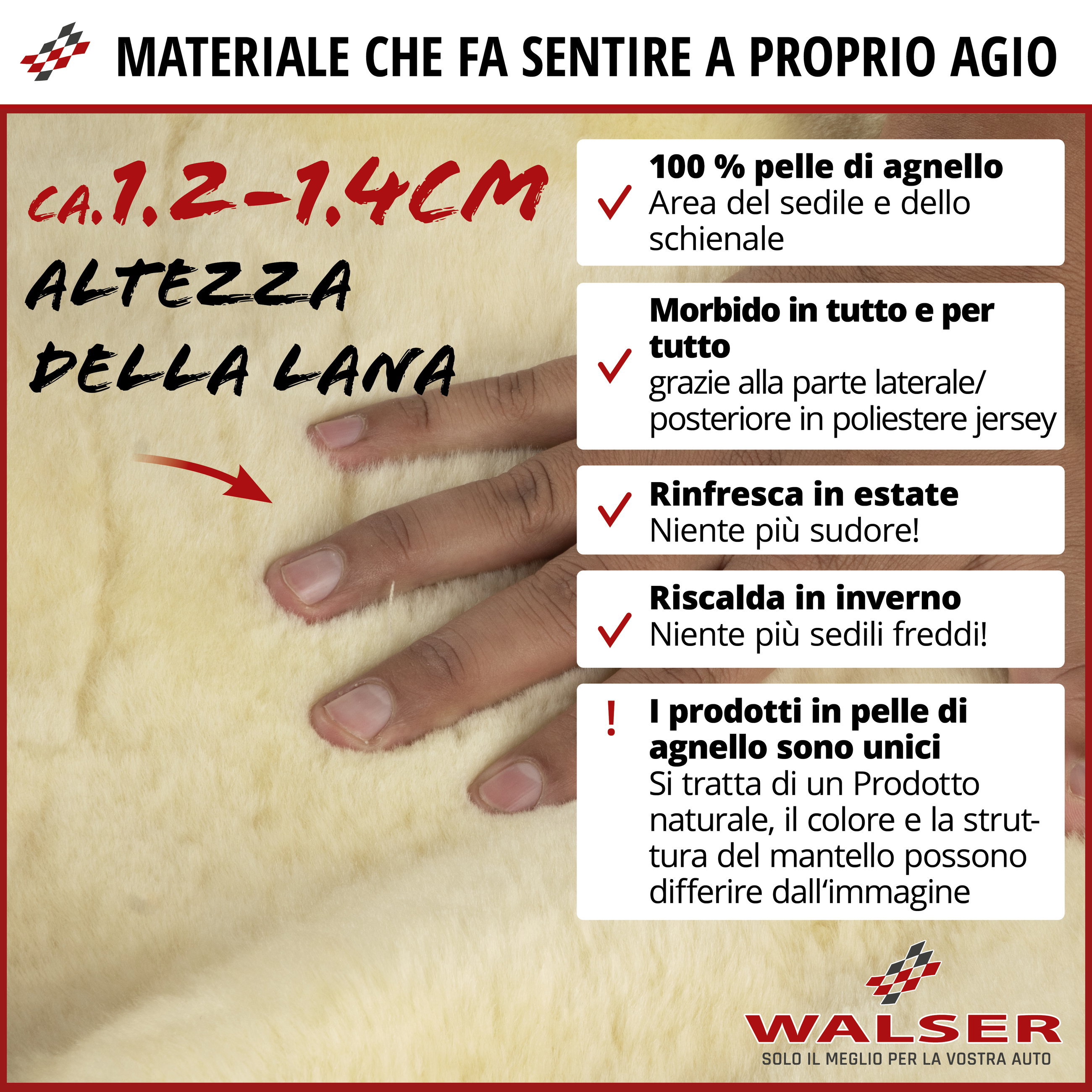 Coprisedili auto Iva in pelle d'agnello beige con ZIPP IT System, 1 pezzo