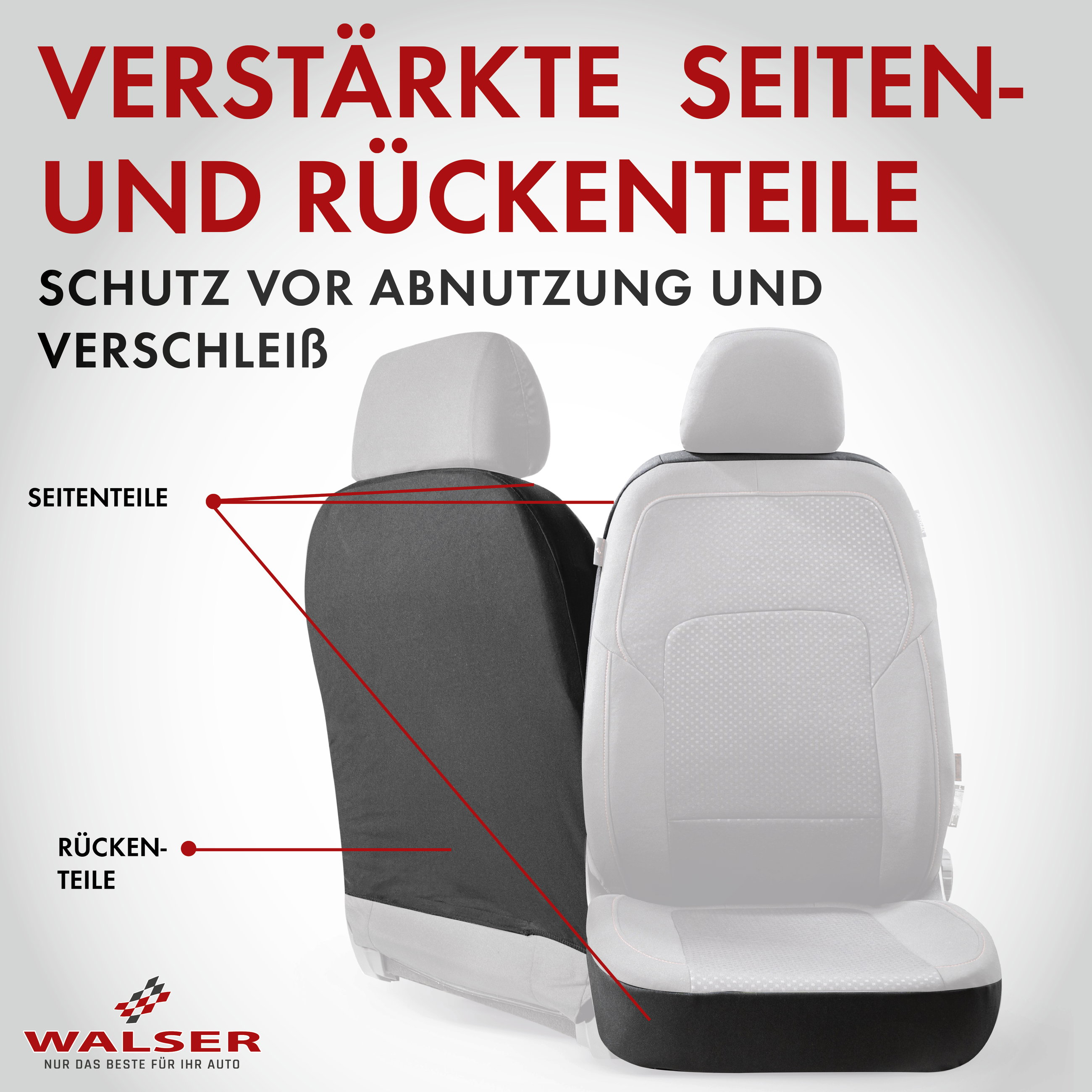 Autositzbezug ZIPP-IT Premium Logan, PKW-Schonbezüge für 2 Vordersitze mit Reißverschluss-System schwarz/grau