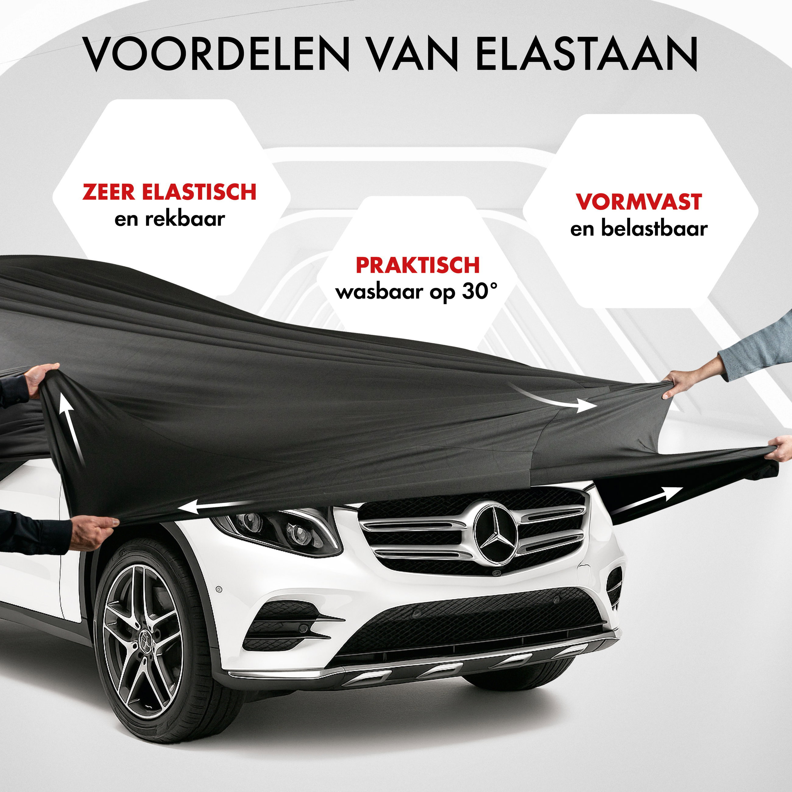 Overtrek Indoor Stretch Plus Maat 9 SUV/VAN zwart