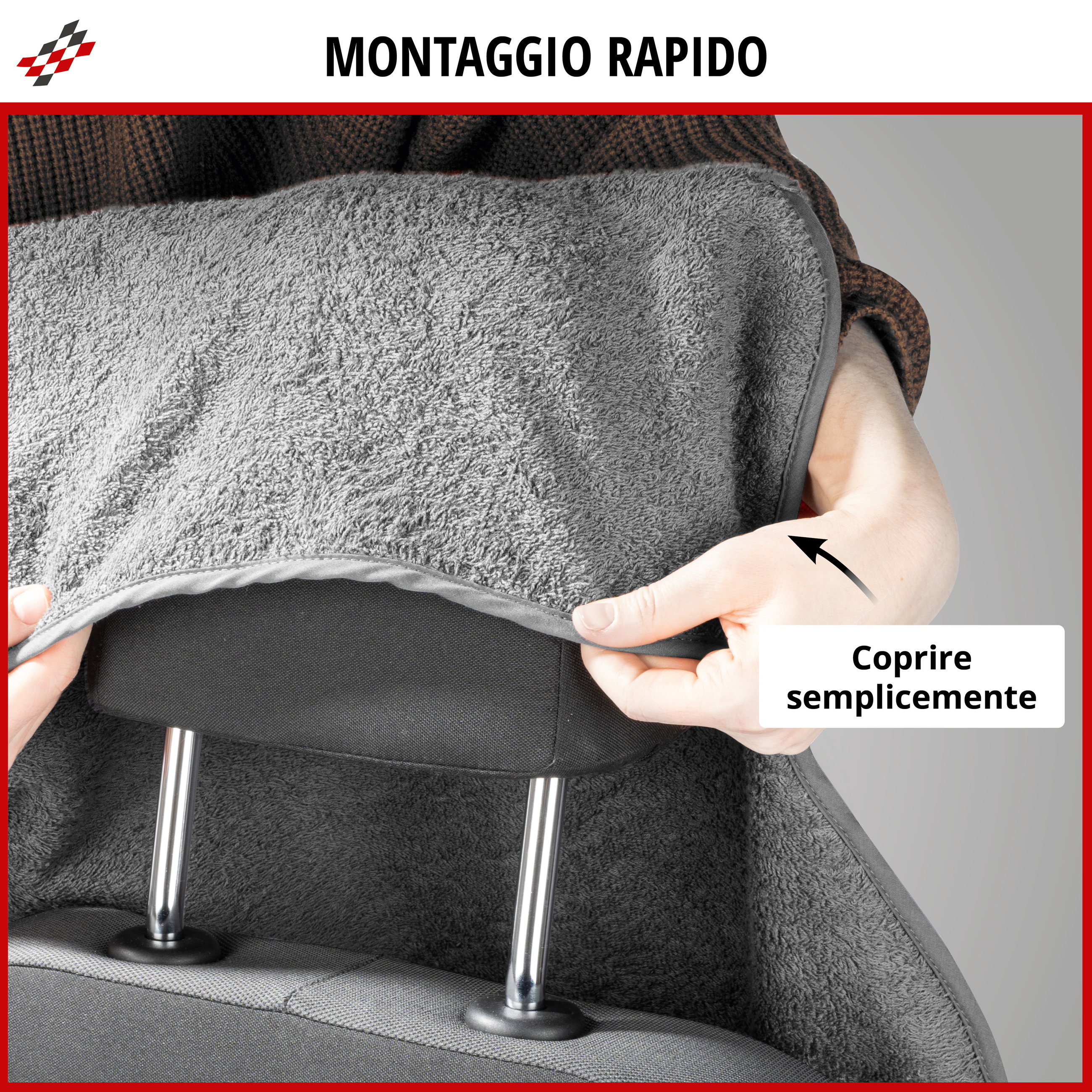 Coprisedili Multicover grigio, 1 pezzo