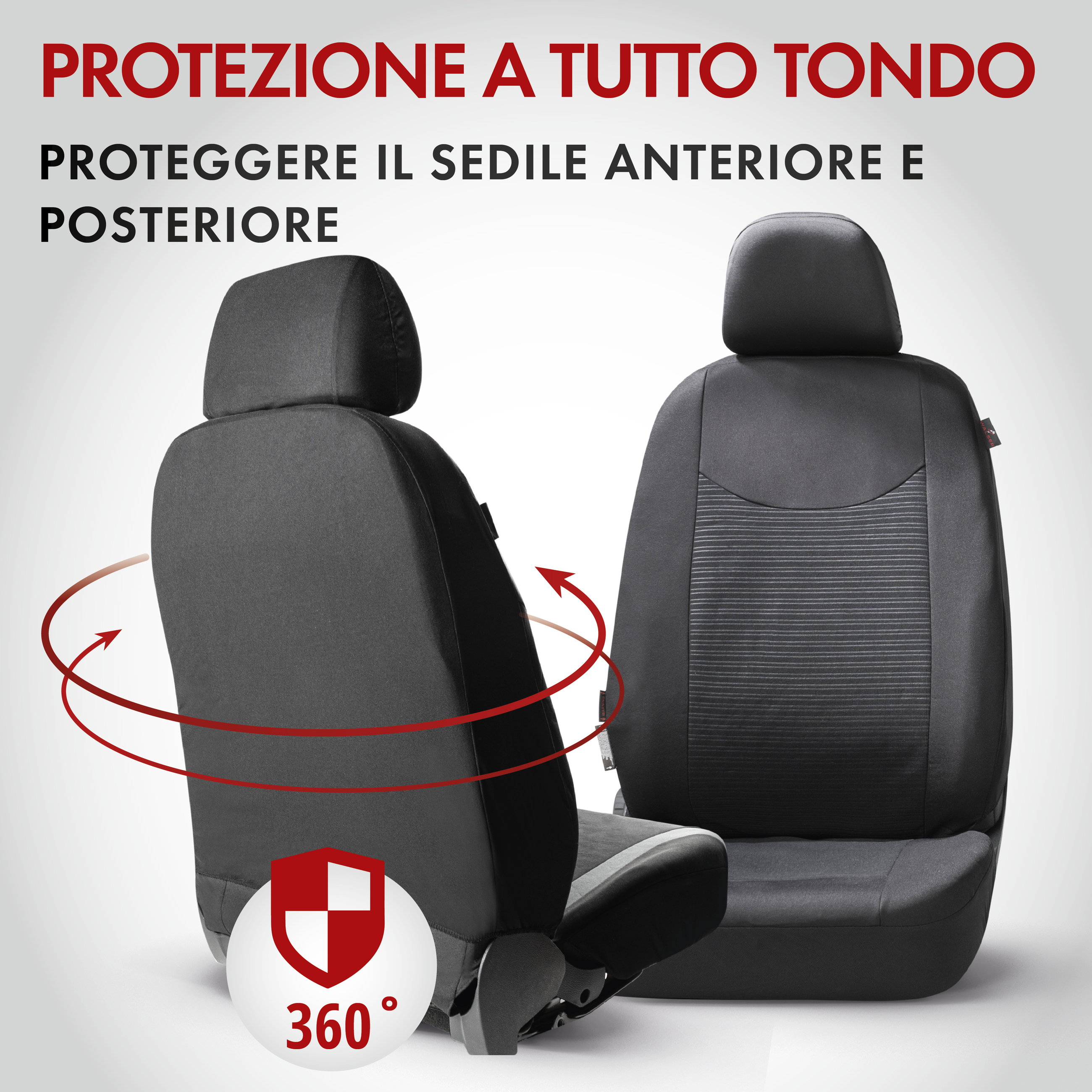ZIPP IT Coprisedili Speedway set completo con sistema di chiusura lampo nero