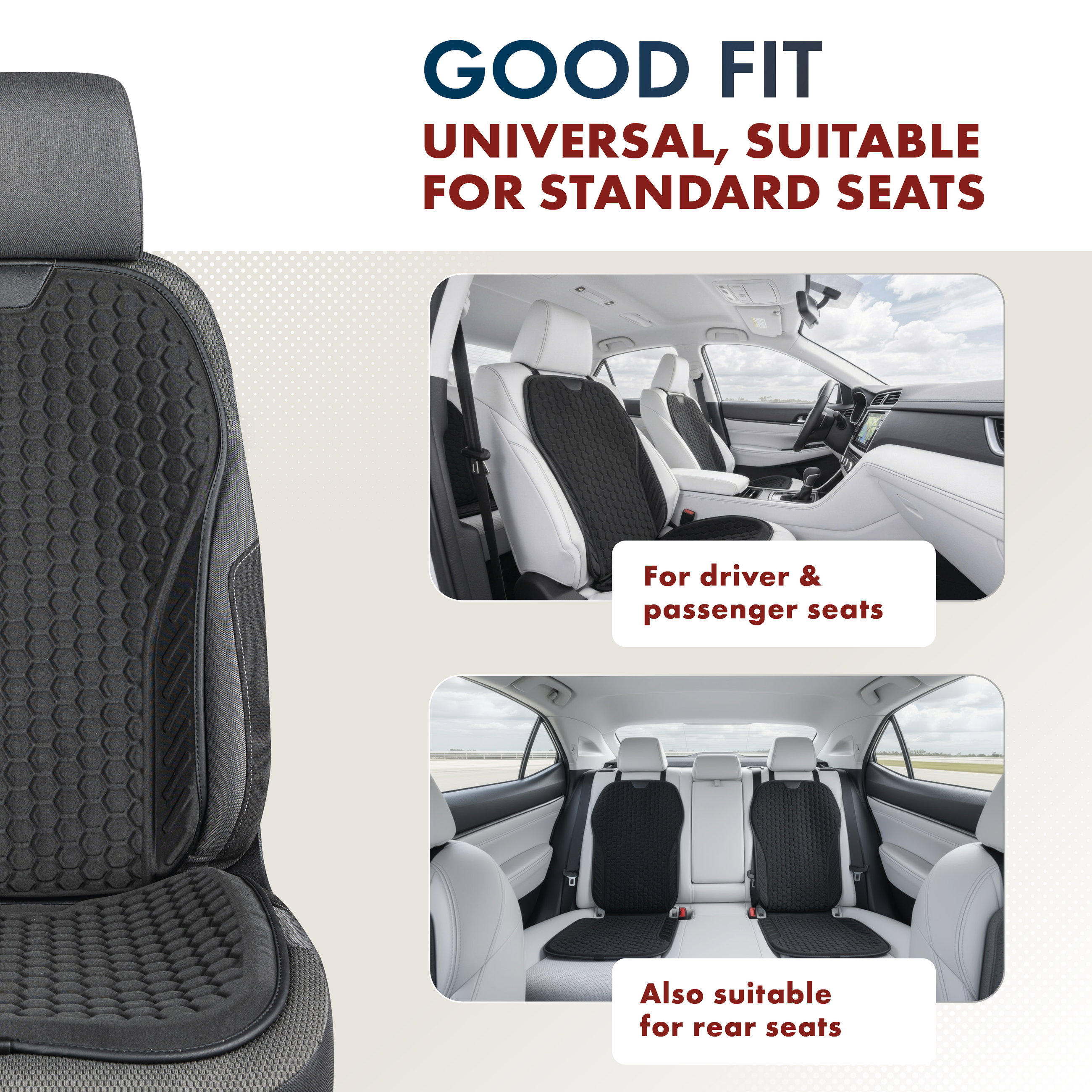 autositze-bezug, sitzkissen, strukturmuster, schwarz, innenzubehör