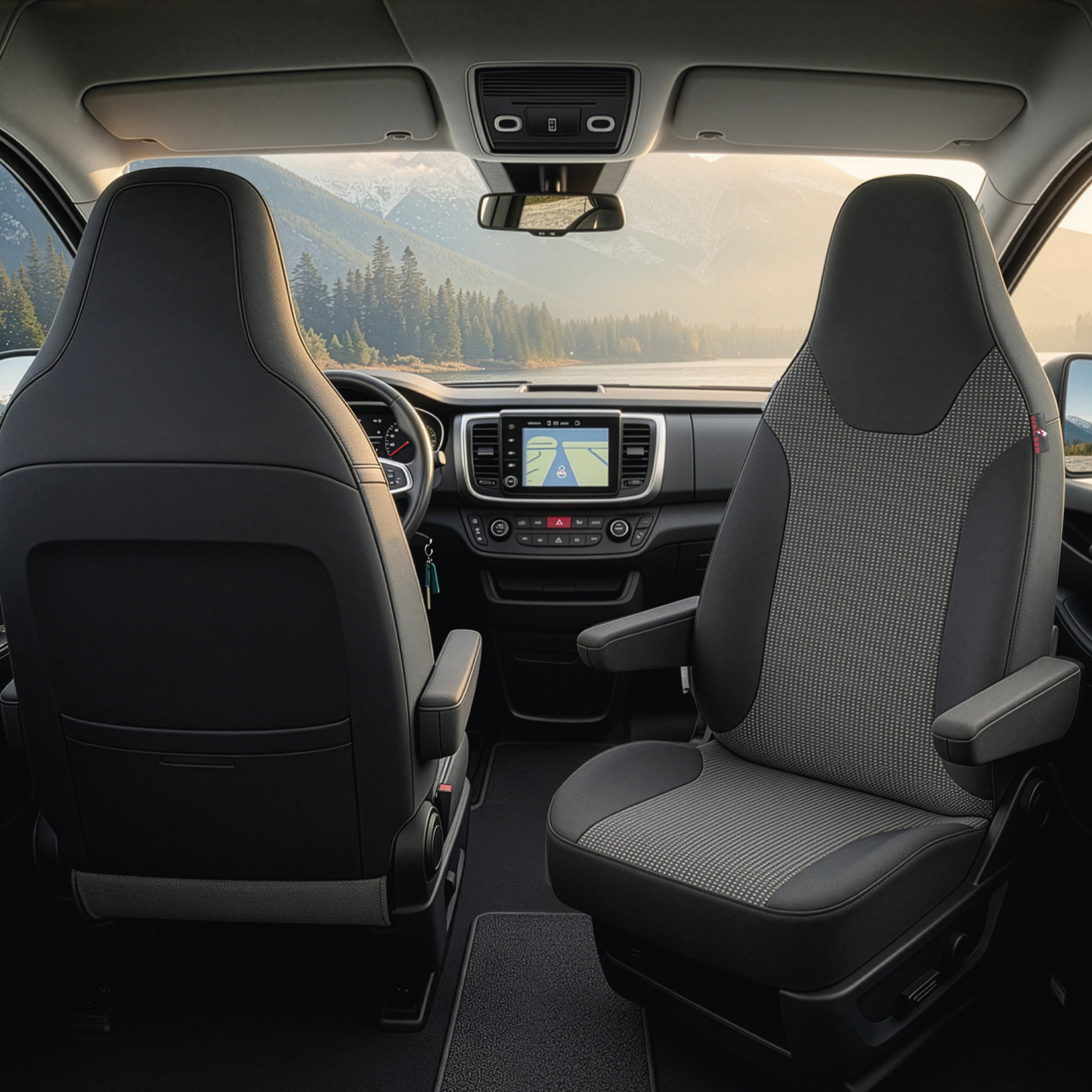 Interieur, Autositze, Armaturenbrett, GPS/Navigation, Vordersitze, innenraum, autointerieur, sitzen, führungsschalter, navigation