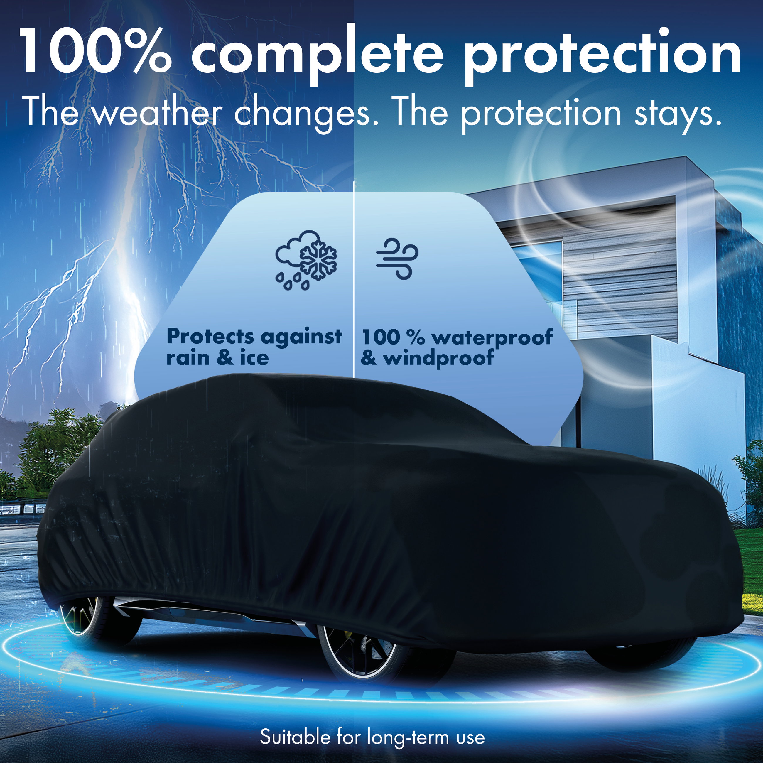Car cover All Weather, car cover full garage size 7 SUV/VAN black