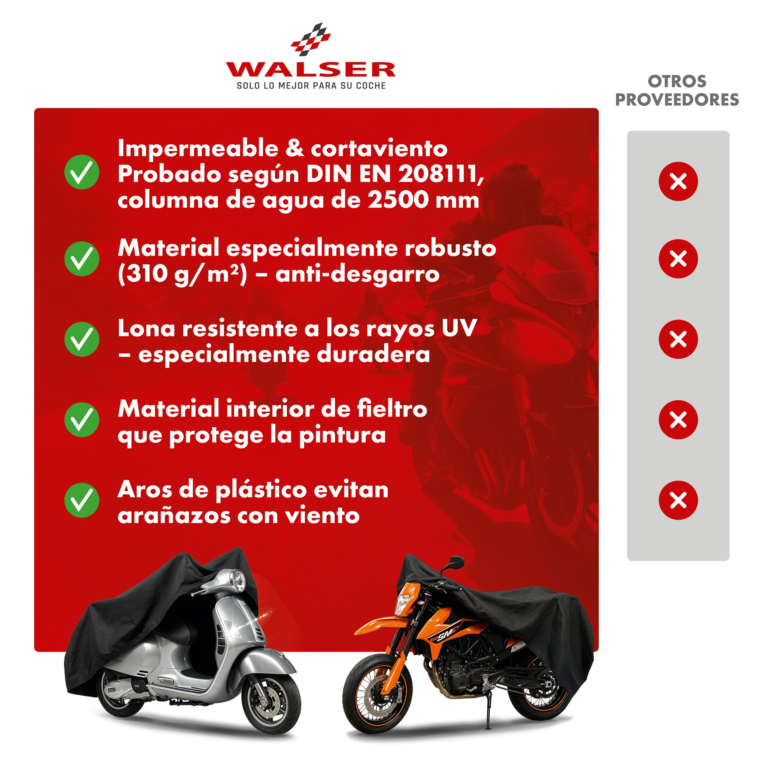 Funda protectora premium para moto XL, funda para moto de robusto PVC, garaje para moto impermeable - 255x110x135 cm negro