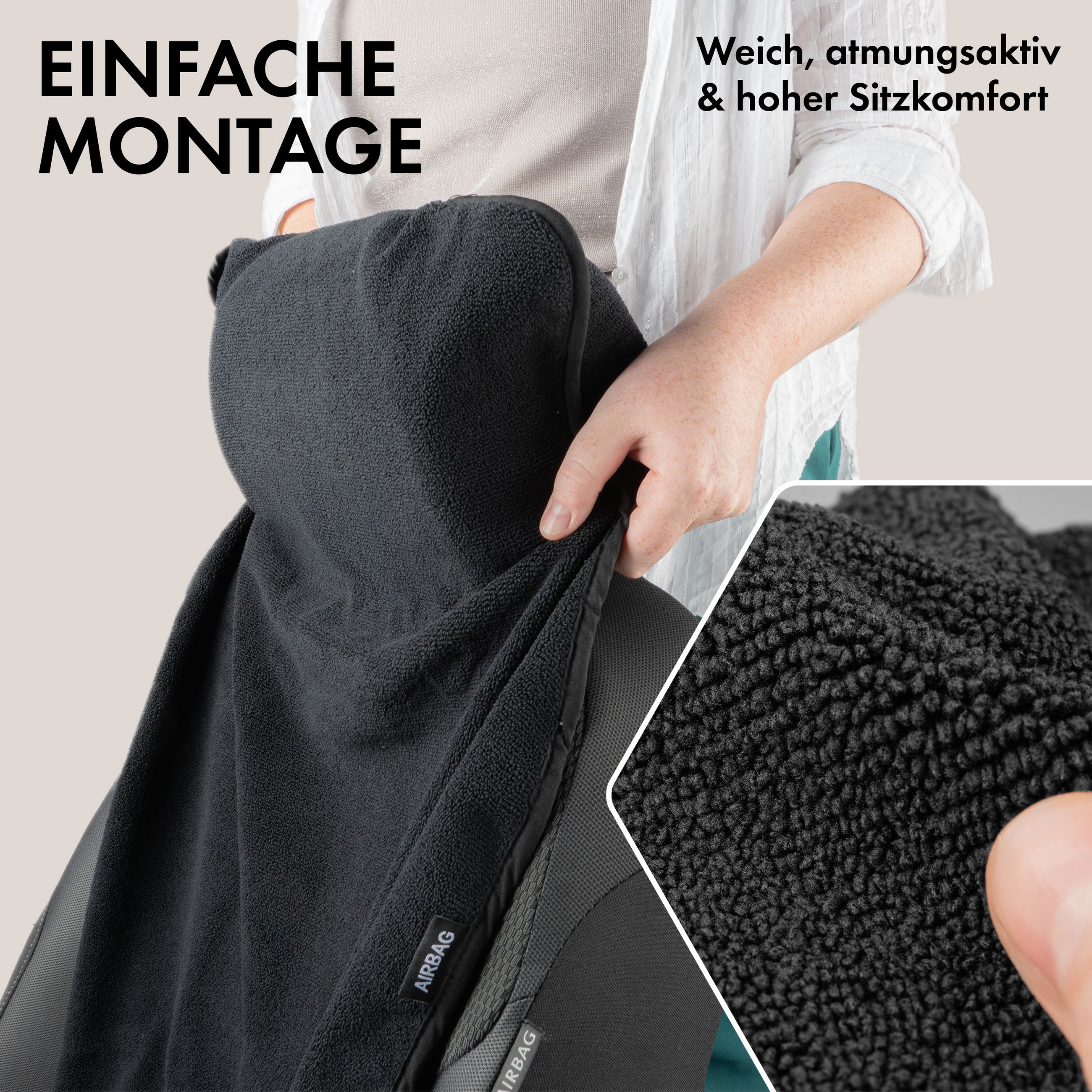 Sitzbezug, Schaumstoff, Fleece, Autositzdecke, Bezug