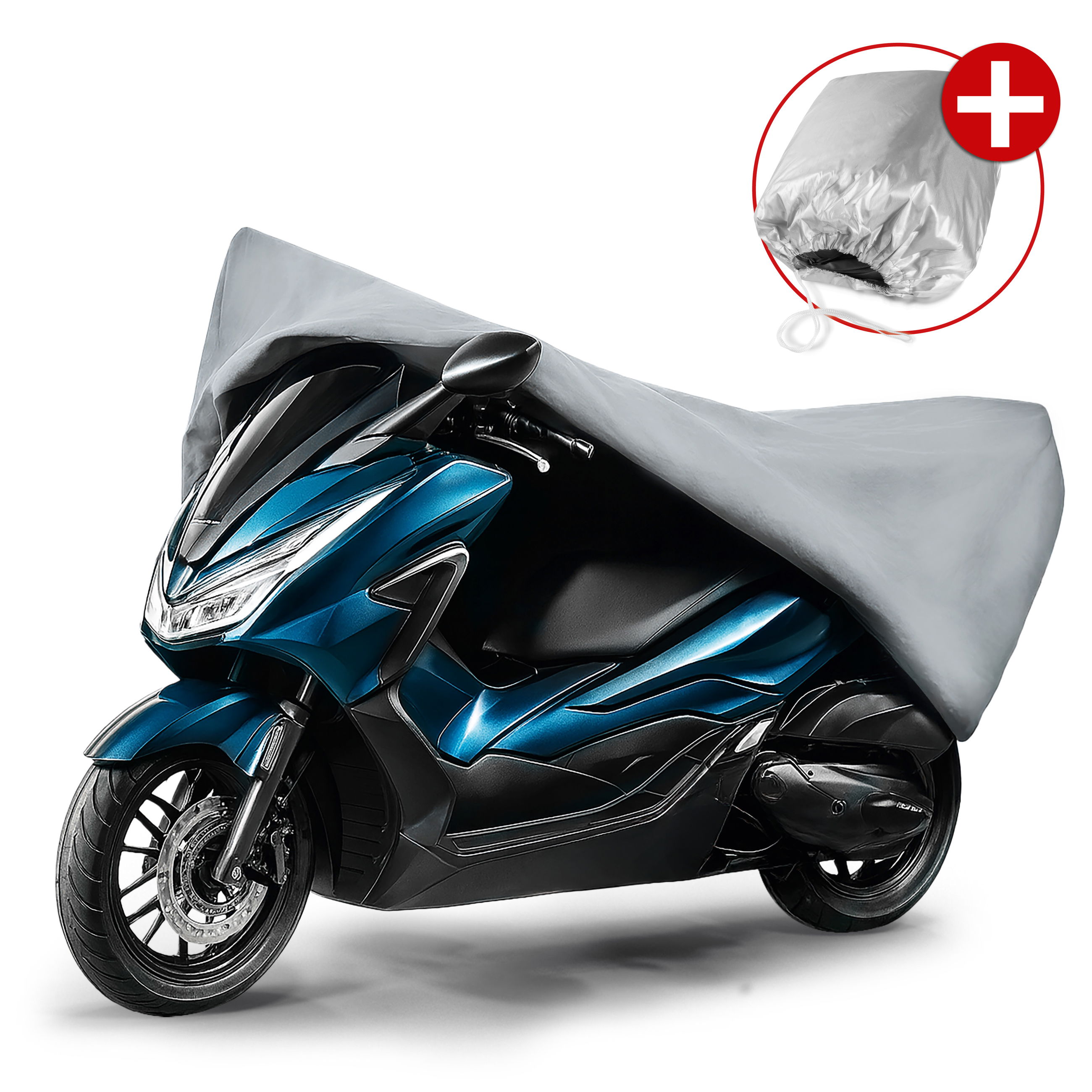 Premium Bâche de protection pour moto XL, Bâche de protection pour moto en PVC robuste, Garage pour moto étanche - 255x110x135 cm gris Roller, Fahrzeug, Motorrad, Erste Hilfe, Rad