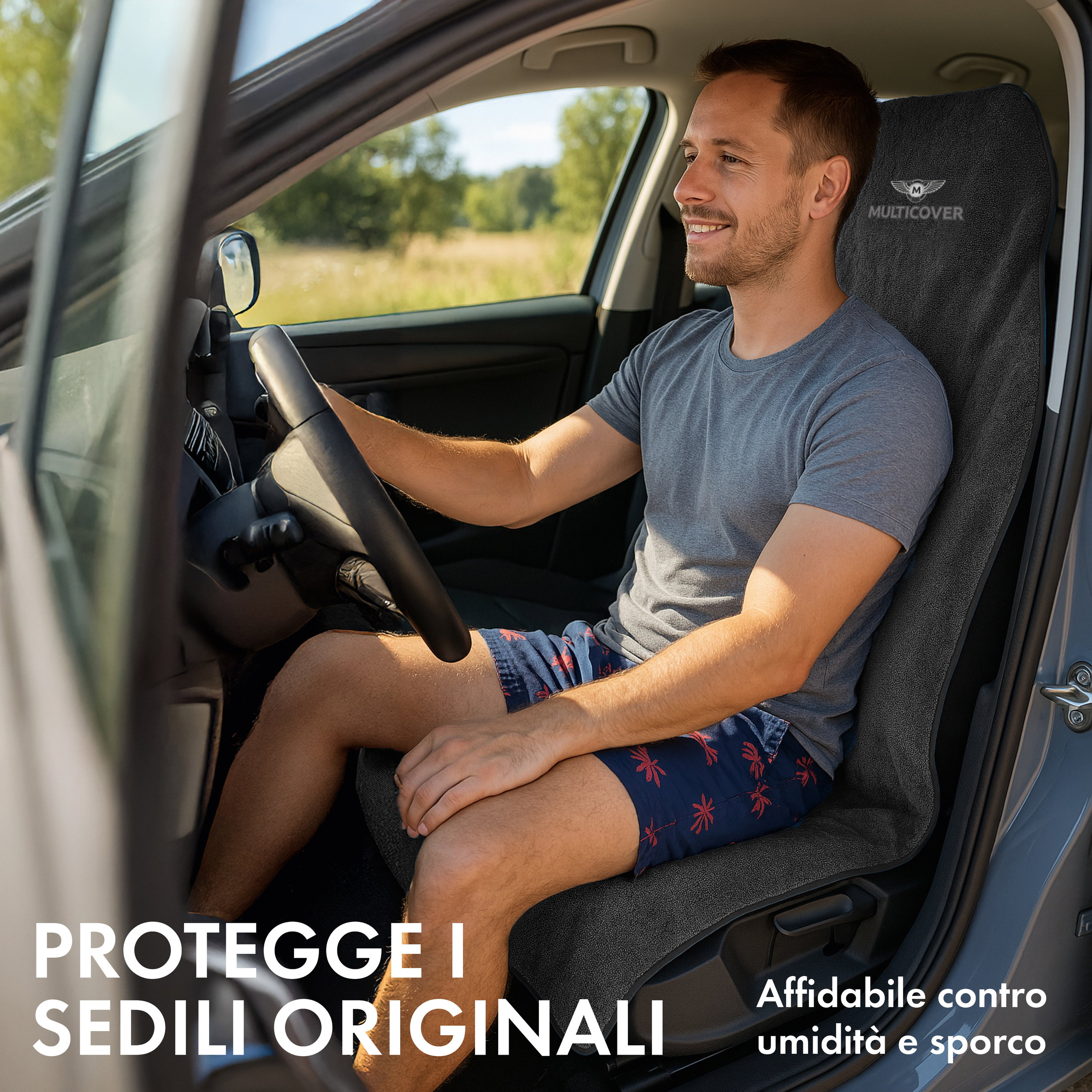 Coprisedili Multicover nero, 1 pezzo