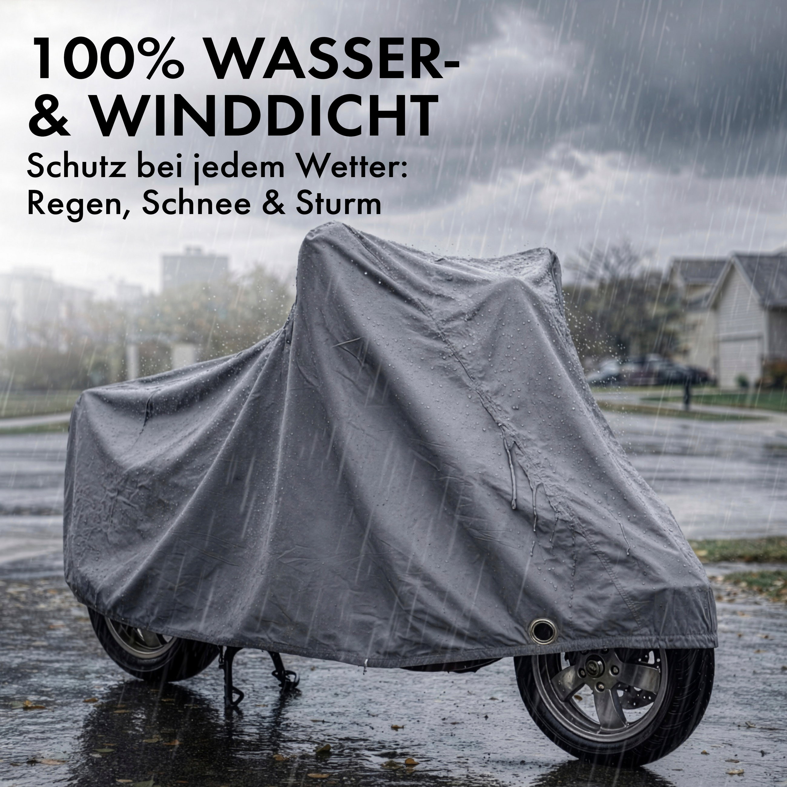 Motorrad Abdeckplane All Weather L, Motorrad Abdeckplane, Motorrad-Garage wasserdicht - 250x100x130 cm silber