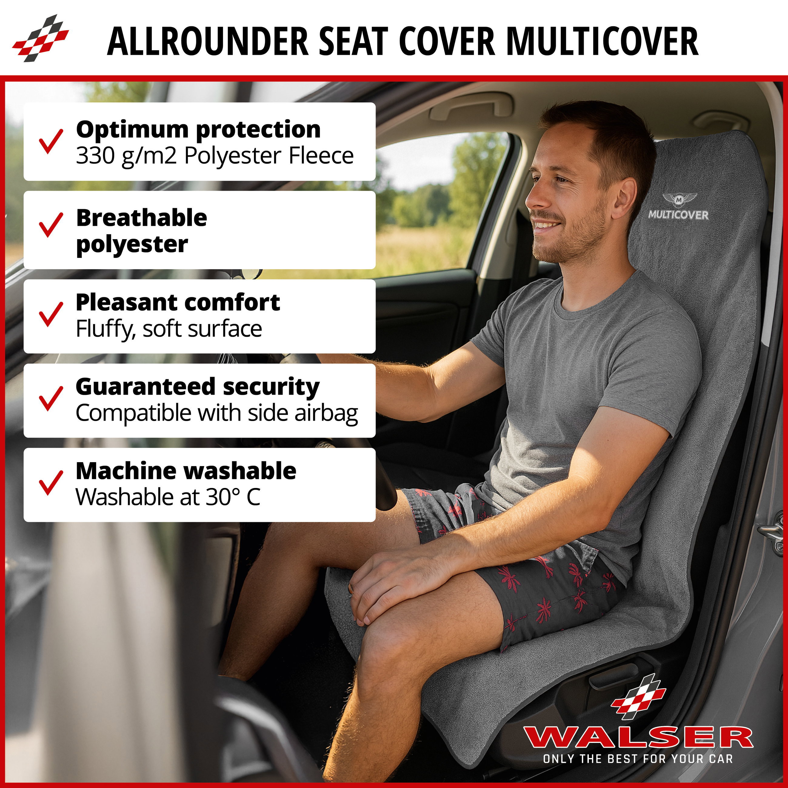 Car Seat cover Multicover grey, 1 piece