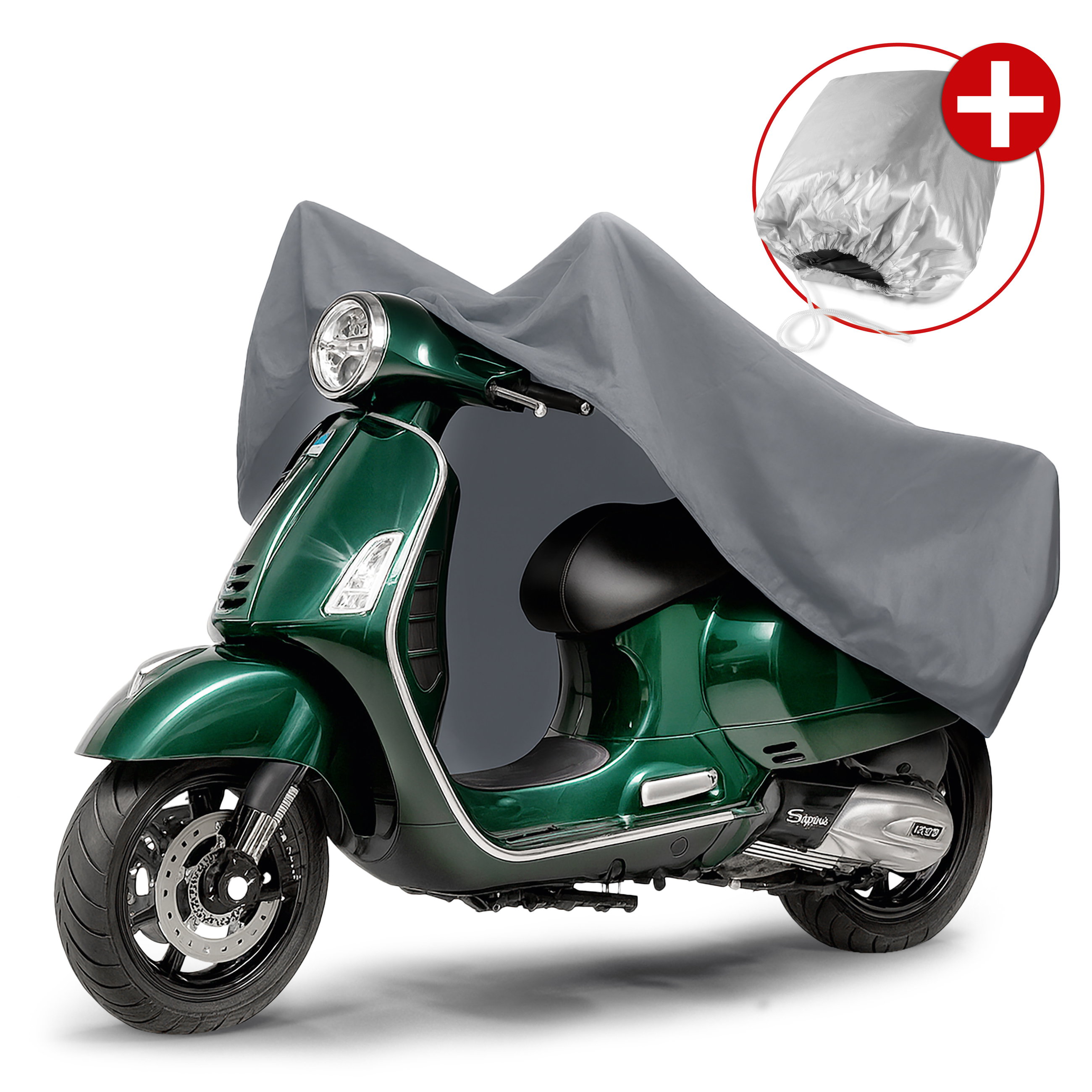 Premium Bâche de protection pour moto M, Bâche de protection pour moto en PVC robuste, Garage pour moto étanche - 215x95x120 cm gris