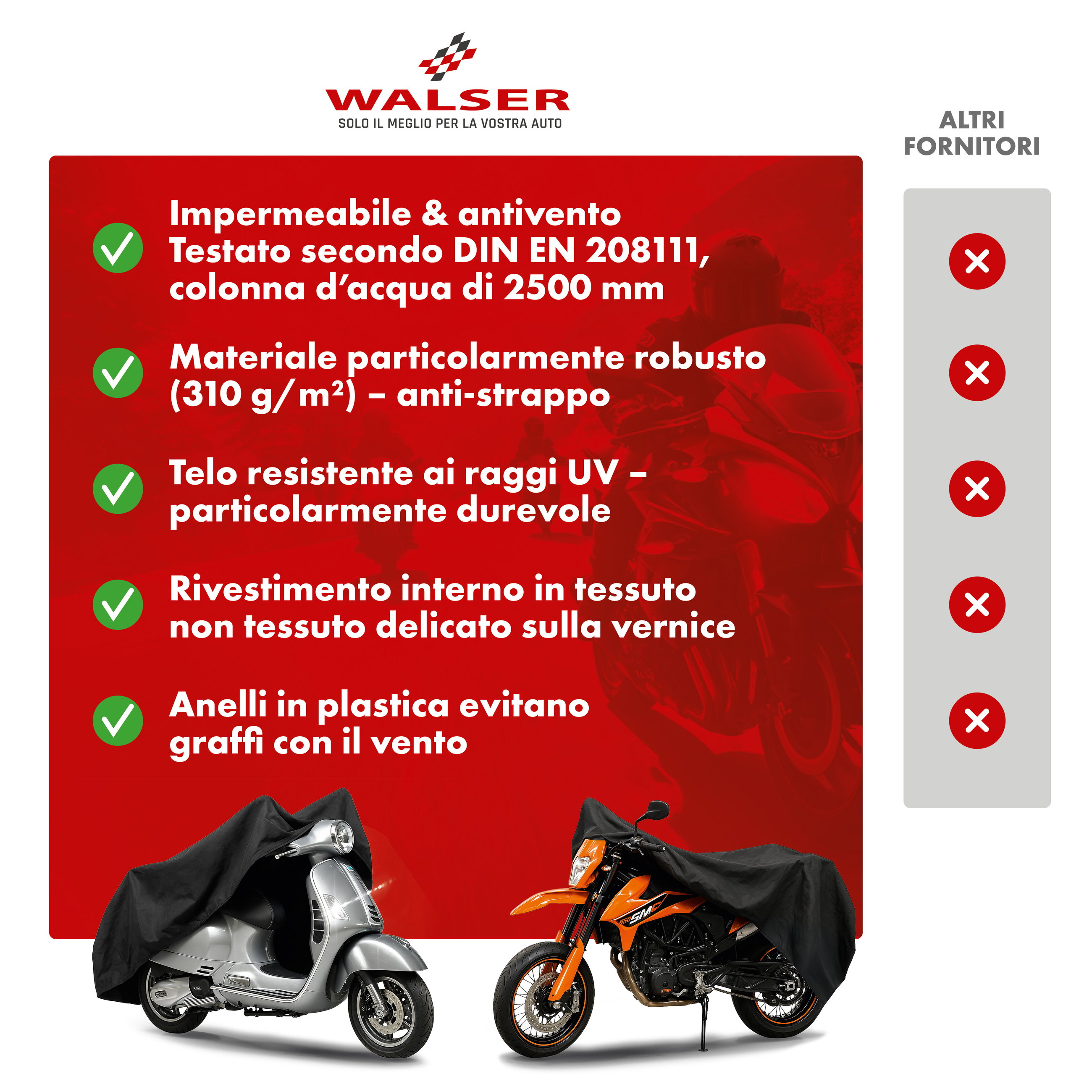 Premium Telone per moto S, Telone Vespa in robusto PVC, Garage per moto impermeabile - 185x90x110 cm nero