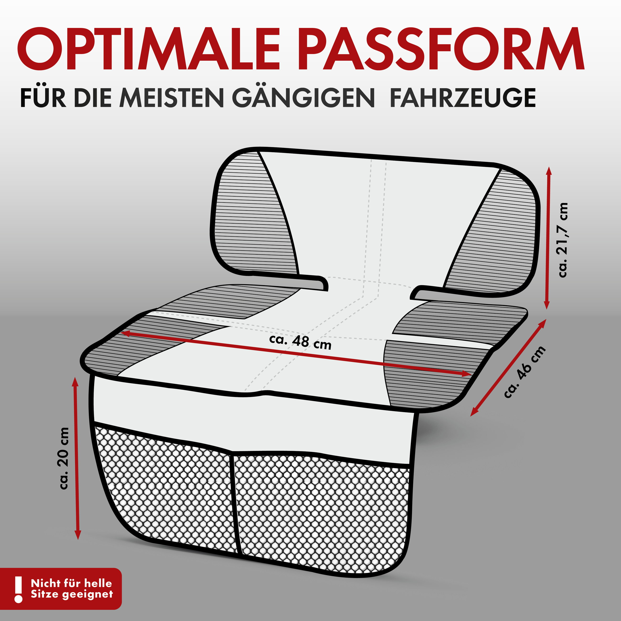 Kindersitzunterlage Tidy Fred, Auto-Schutzunterlage, Sitzschoner Kindersitz grau/schwarz