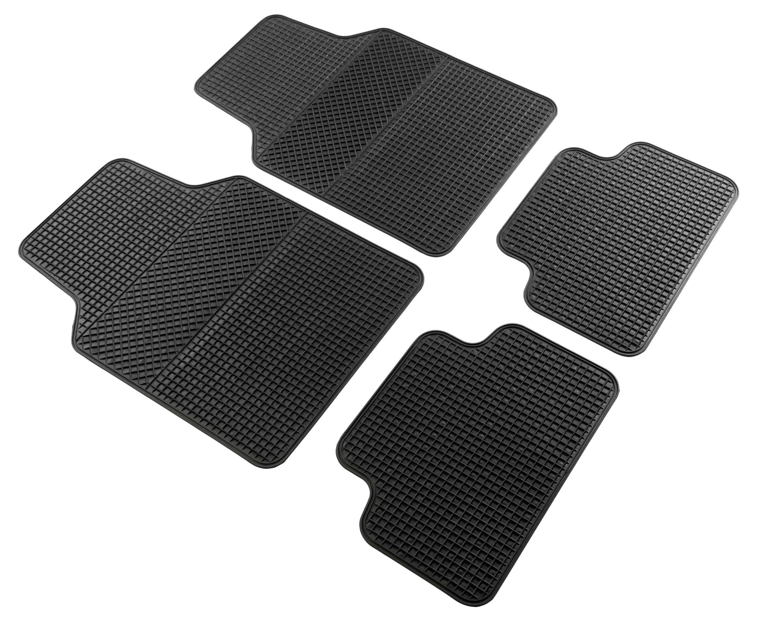 img_prd_28038_evo_schwarz__sall__aec__v1 Tapis de sol en caoutchouc Evo, set de 4 tapis de sol à découper facilement, tapis antidérapants pour voitures de taille universelle, noir