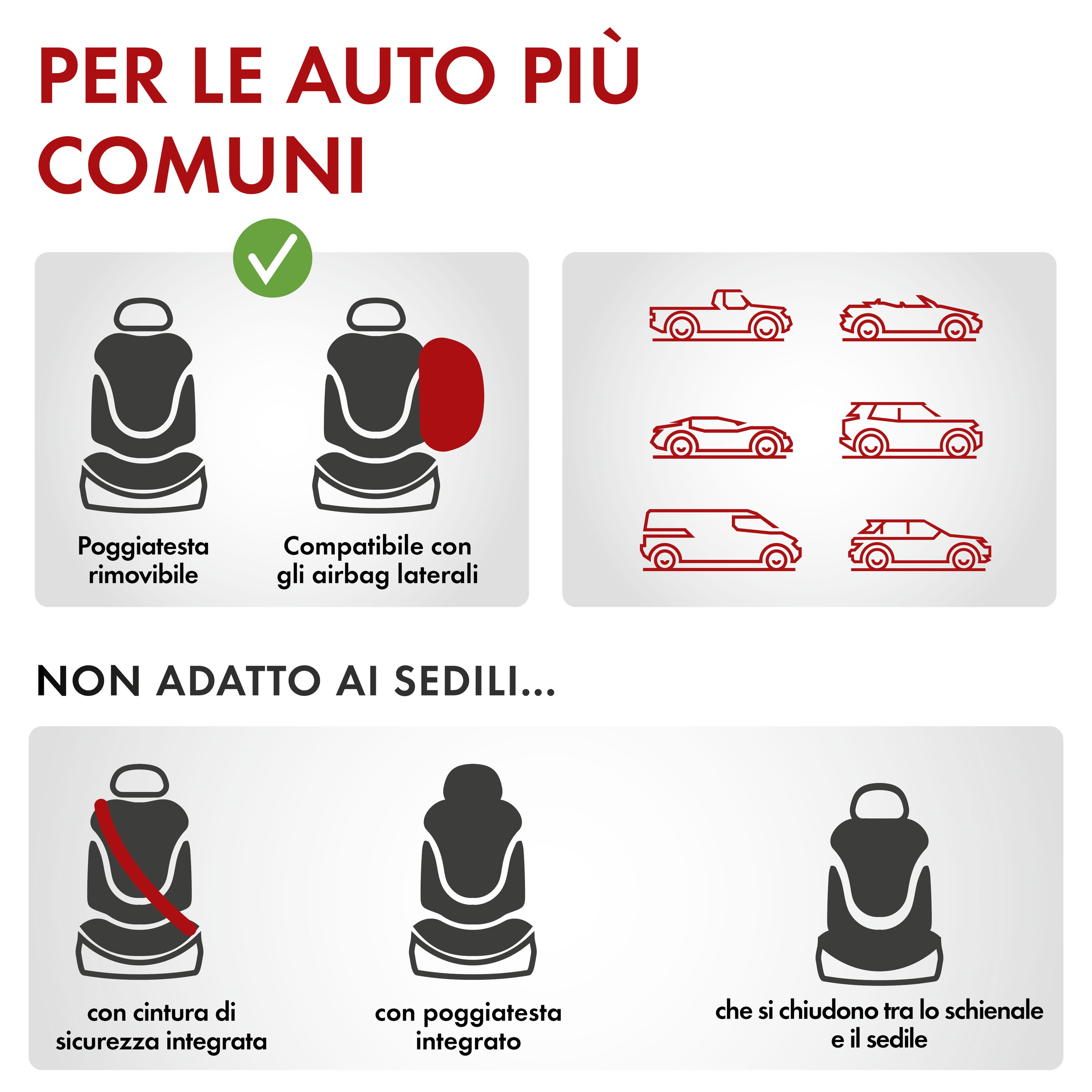ZIPP IT Coprisedili Dundee per due sedili anteriori con sistema di chiusura lampo nero/grigio