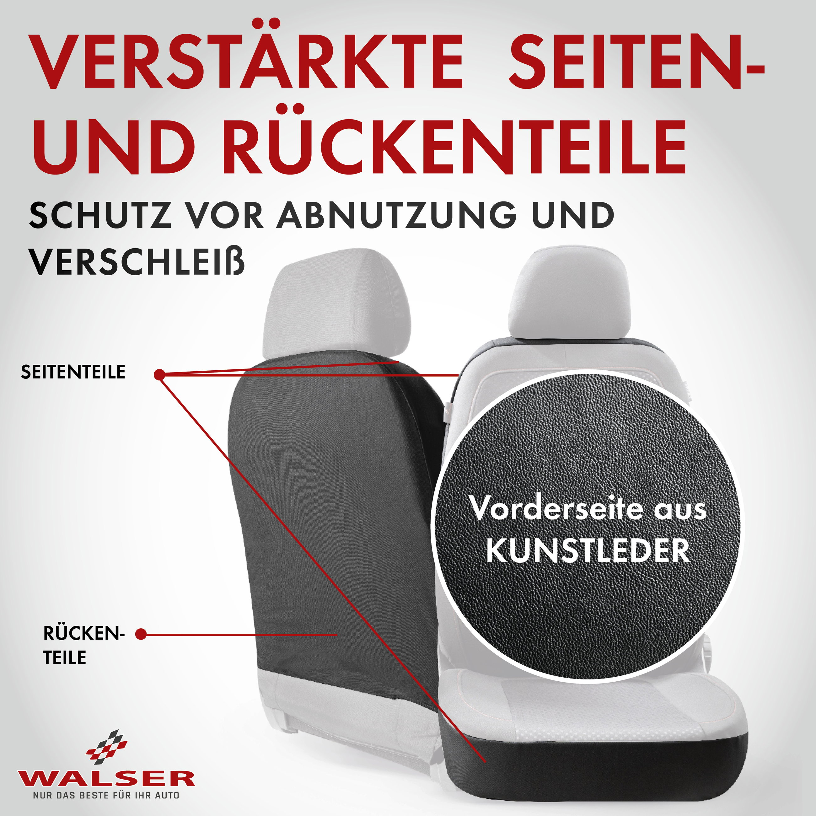 Autositzbezug Soft Nappa, PKW-Schonbezüge aus Kunstleder Komplettset schwarz