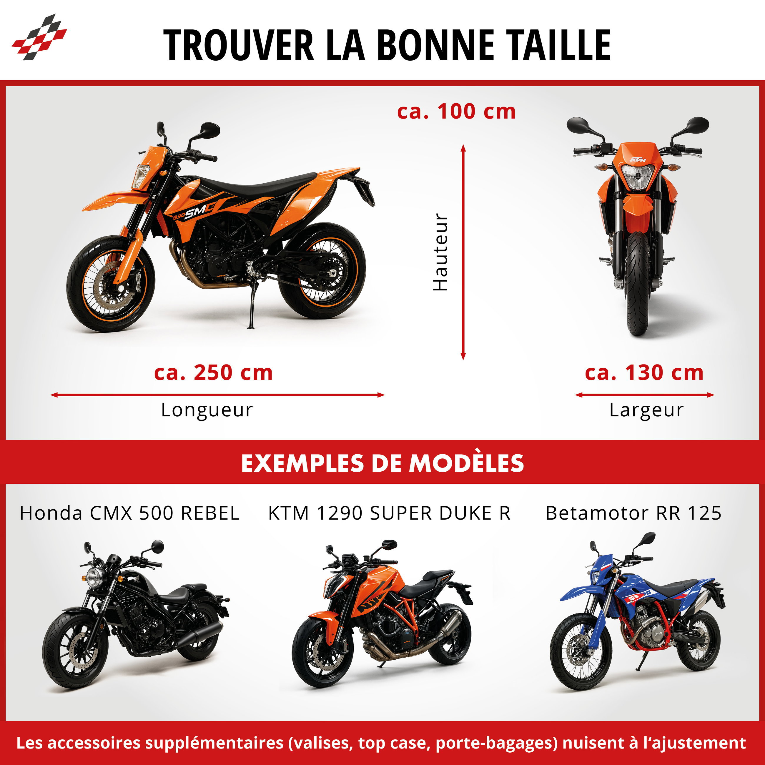 Bâche moto Indoor Stretch L, Bâche de protection moto Indoor respirante, garage moto pour l'intérieur - 250x100x130 cm noir