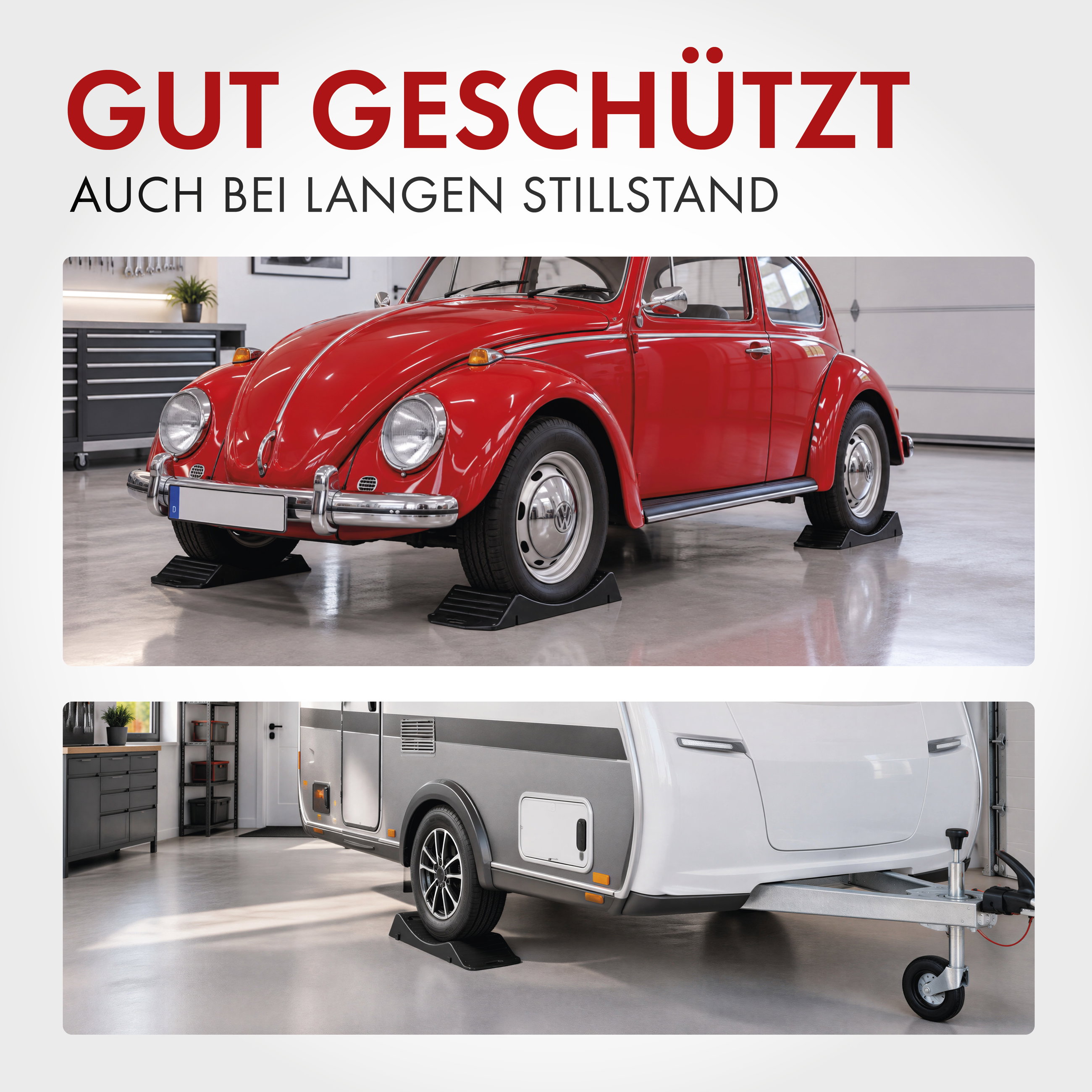 Reifenschoner Tragkraft bis 5 Tonnen, Reifenschuh-Set 2 Stück für Reifen 10-20 Zoll, Reifenwiege zum Schutz vor Standplatten 49,5x21,5x5,8 cm
