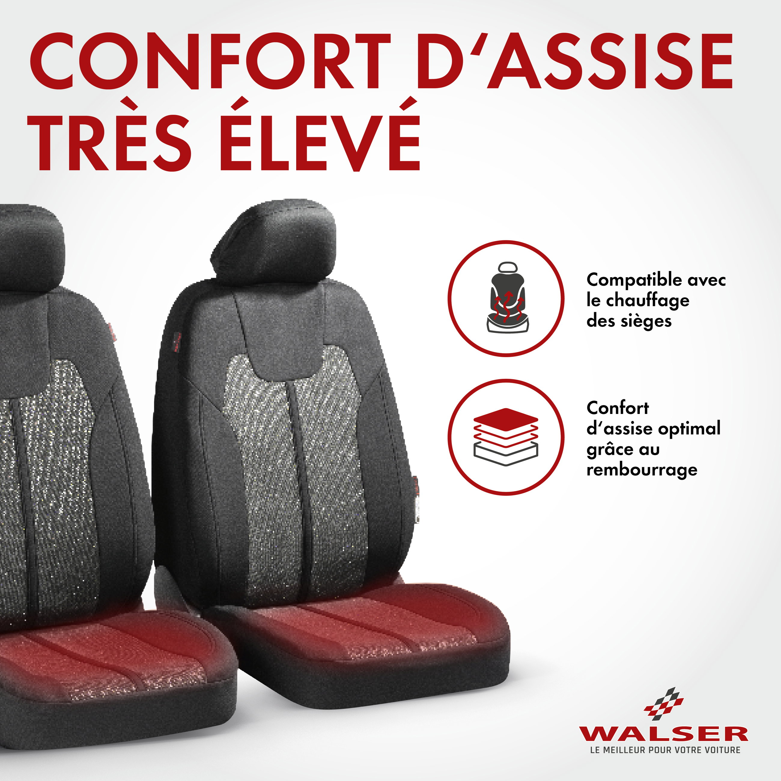 ZIPP IT Housse de sièges Corso pour deux sièges avant avec système de fermeture éclair noir/argent