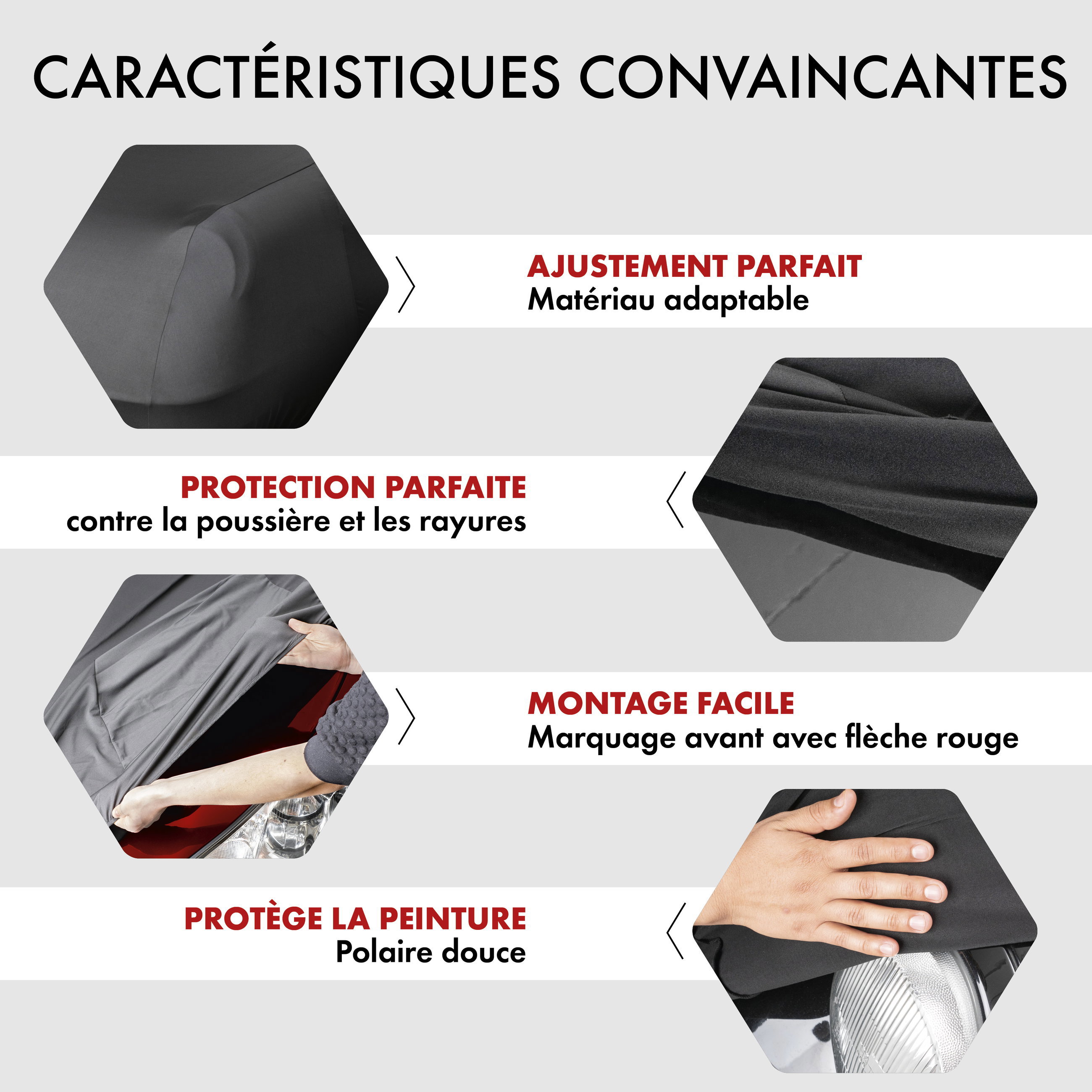 Housse de voiture Indoor Stretch, bâche complet pour l'interieur taille 1 voiture noir