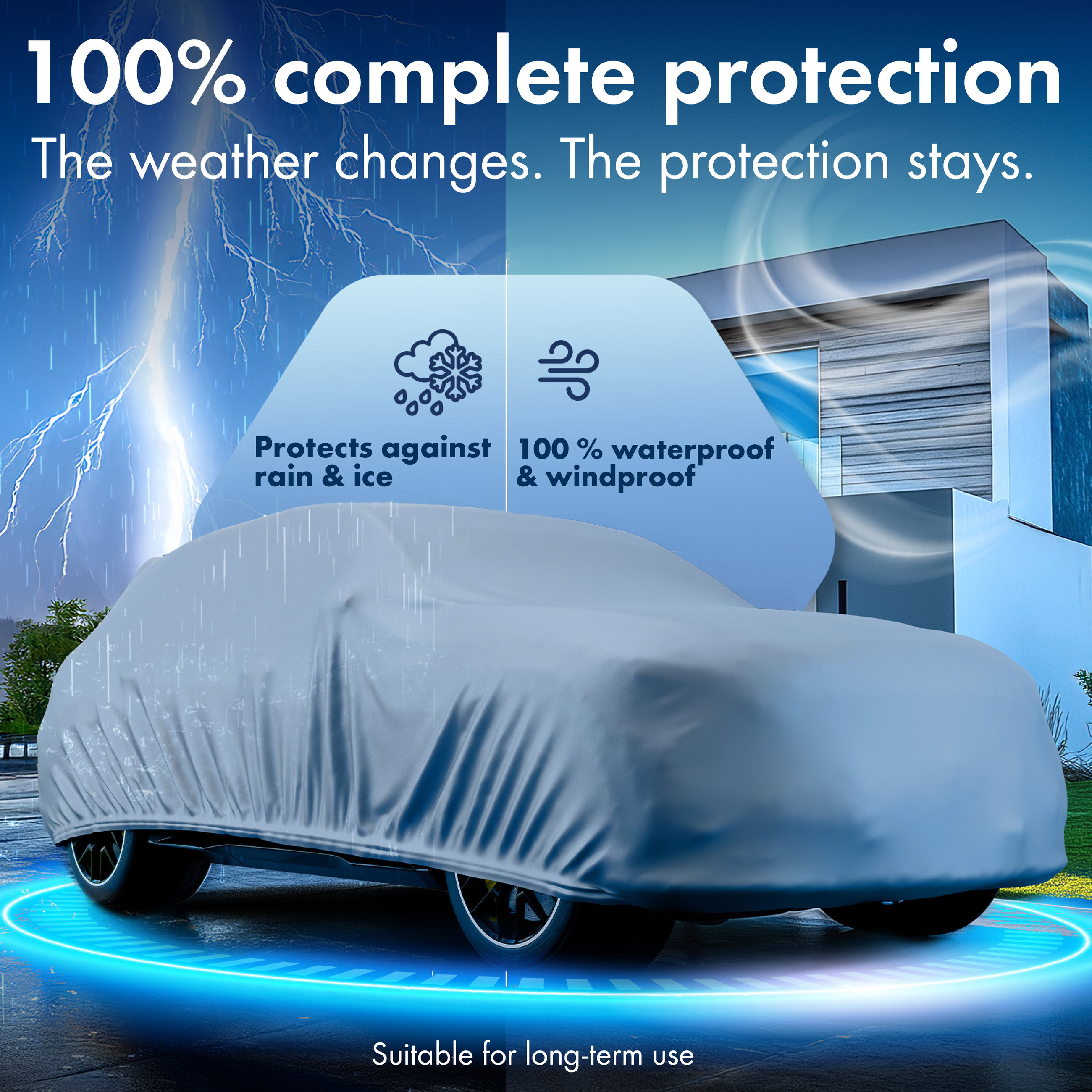 Car cover All Weather, car cover full garage size 7 SUV/VAN silver